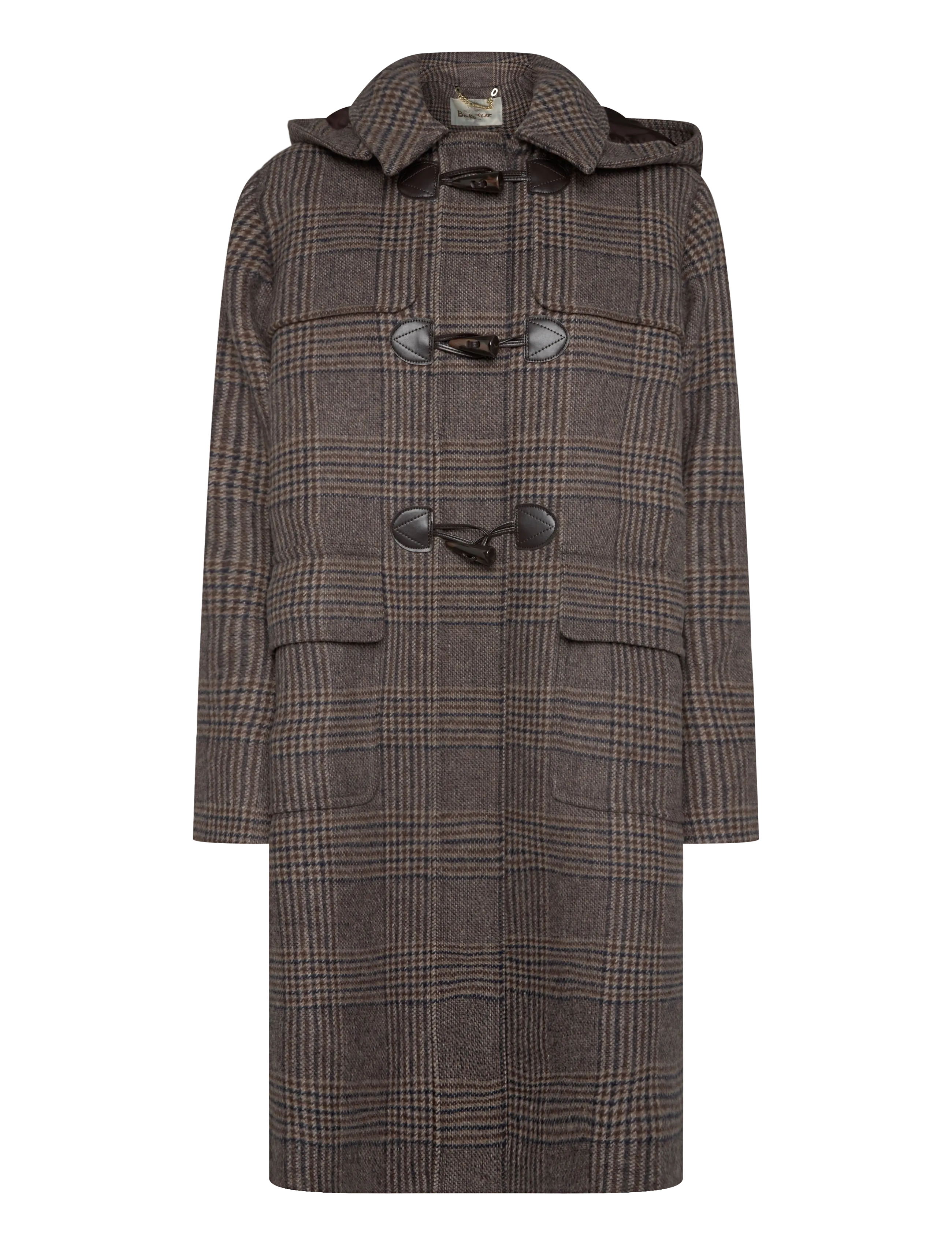 Barbour Melody Check Wool Duffle Coat, Kvinder, Ternet Dufflecoat, Brun, Str: 38