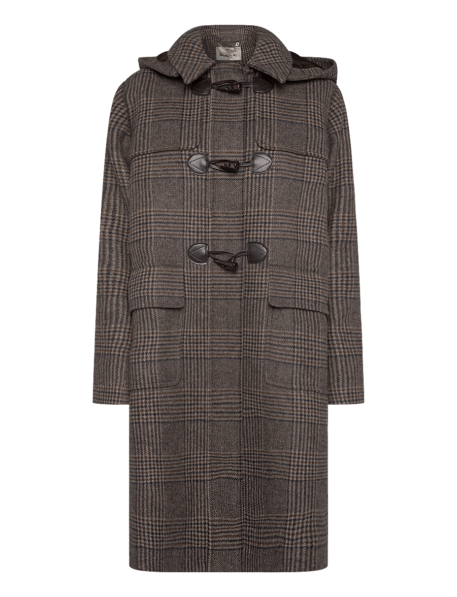 Barbour - Barbour Melody Check Wool Duffle Coat - vinterjackor - prince of wales/ganache - 0