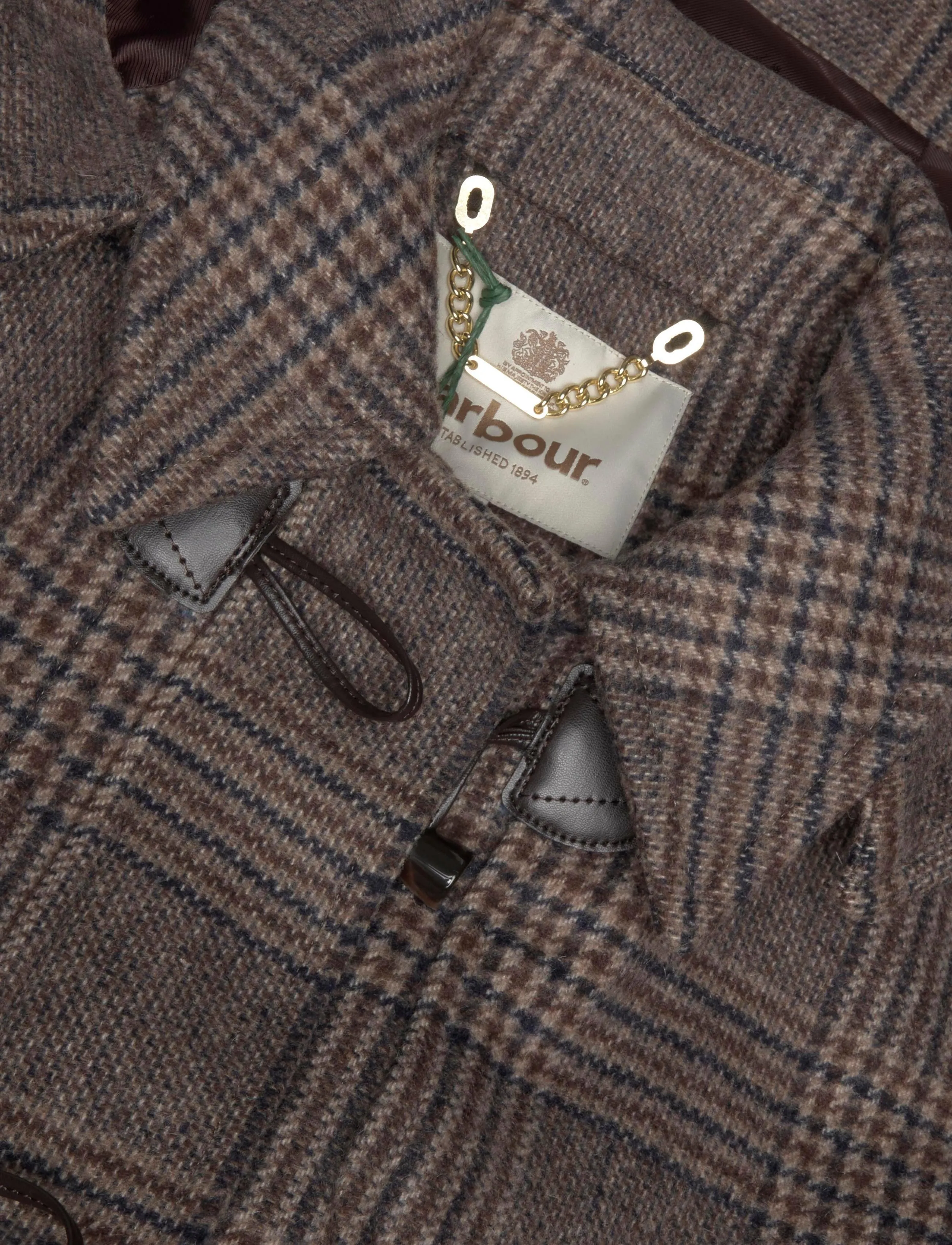 Barbour - Barbour Melody Check Wool Duffle Coat - vinterjackor - prince of wales/ganache - 2
