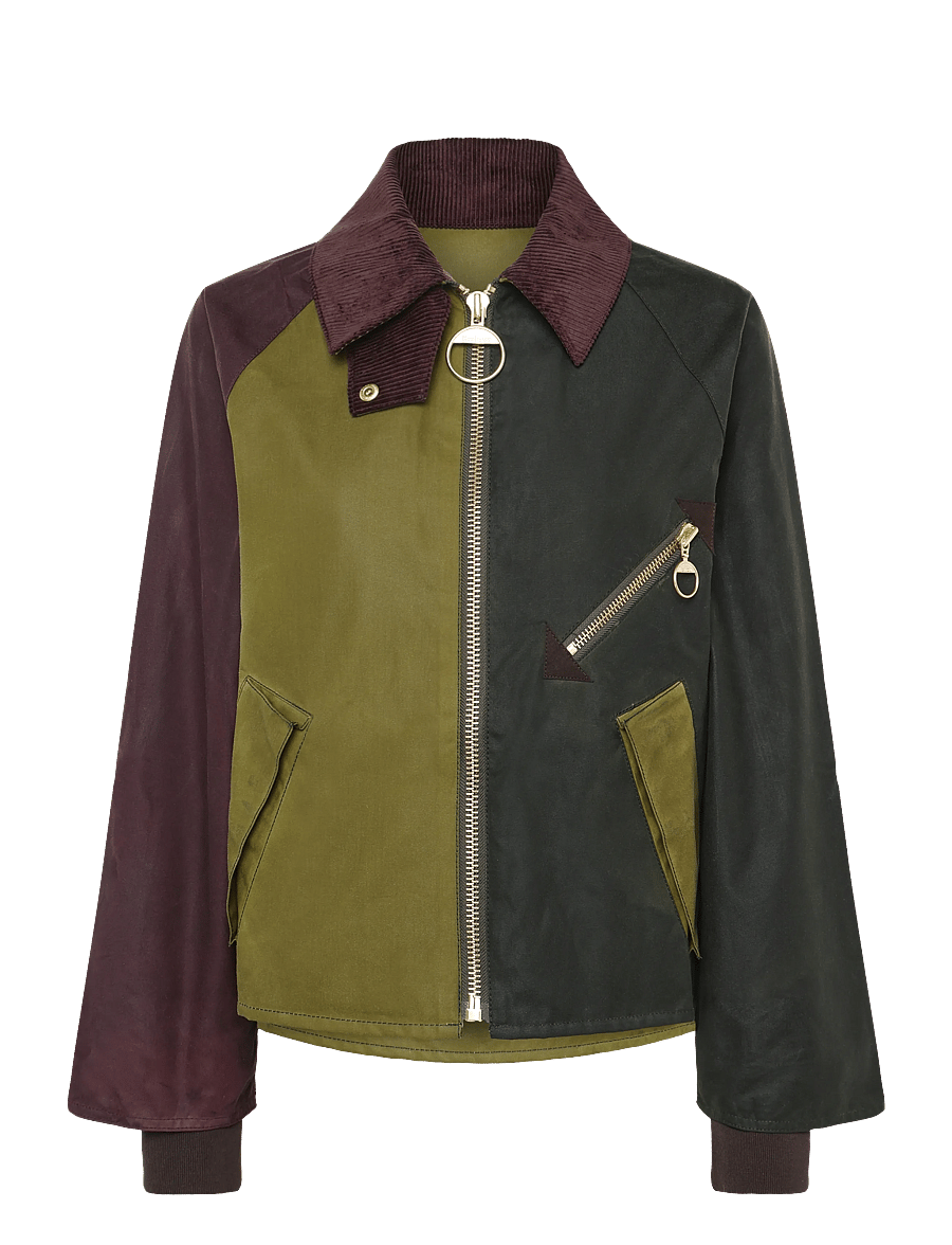 Barbour - Barbour Arlene Wax Jacket - overshirts - golden olive/fern/bordeaux/muted - 1