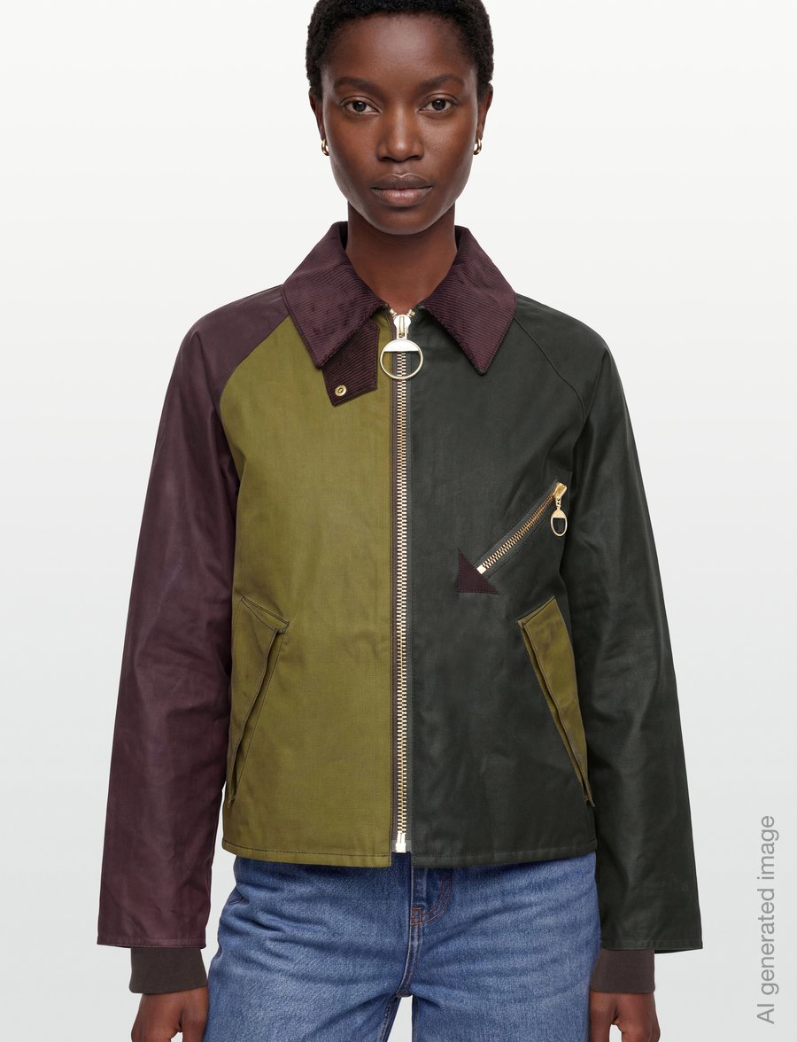 Barbour - Barbour Arlene Wax Jacket - overshirts - golden olive/fern/bordeaux/muted - 3