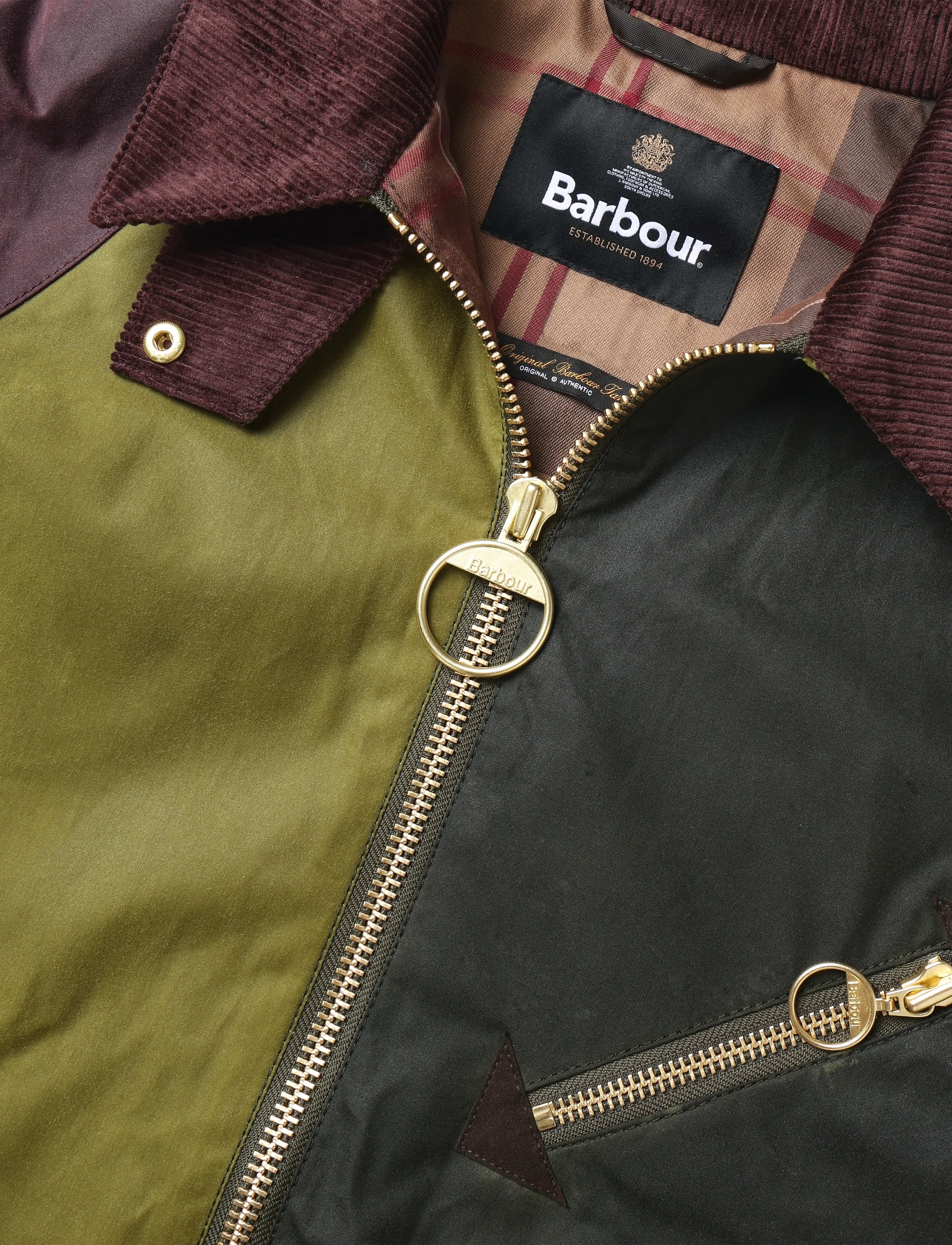 Barbour - Barbour Arlene Wax Jacket - overshirts - golden olive/fern/bordeaux/muted - 5