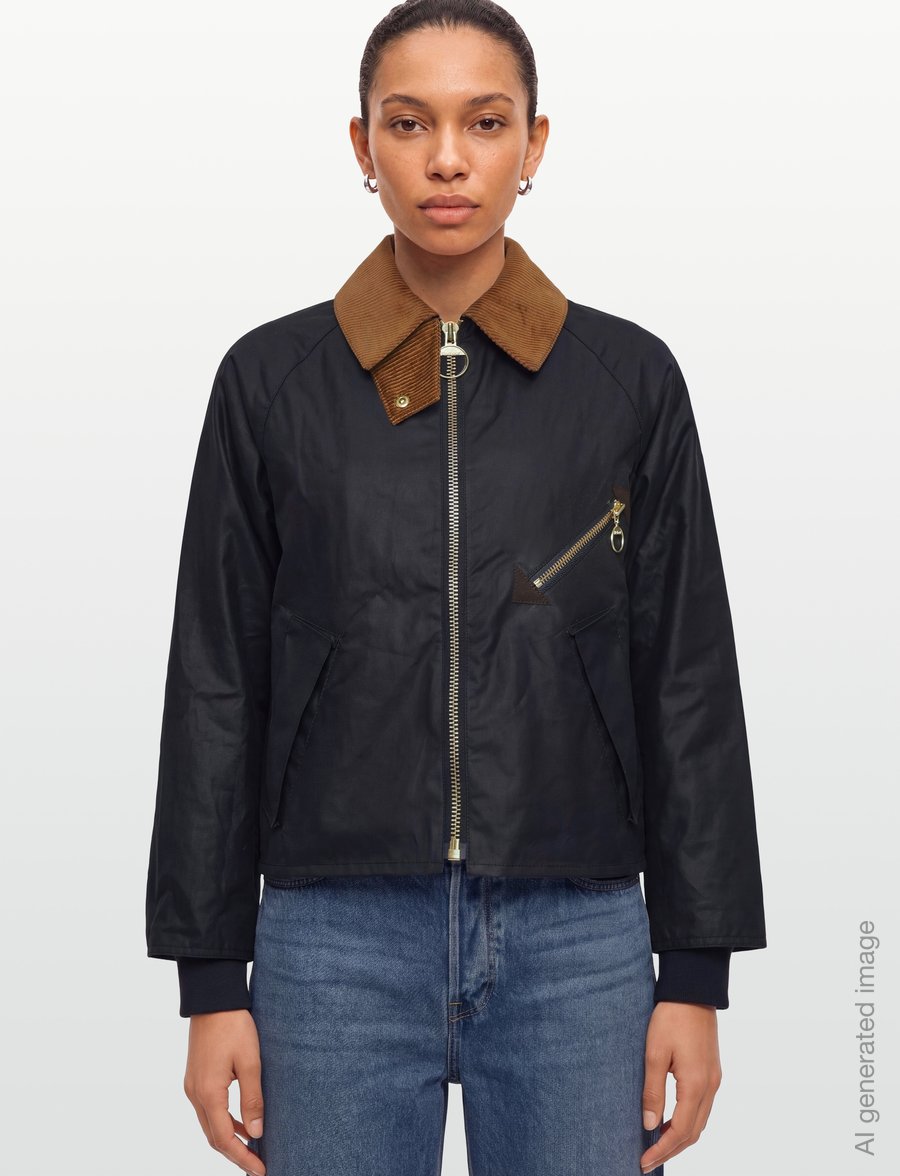 Barbour - Barbour Arlene Wax Jacket - overshirts - navy/ancient - 3