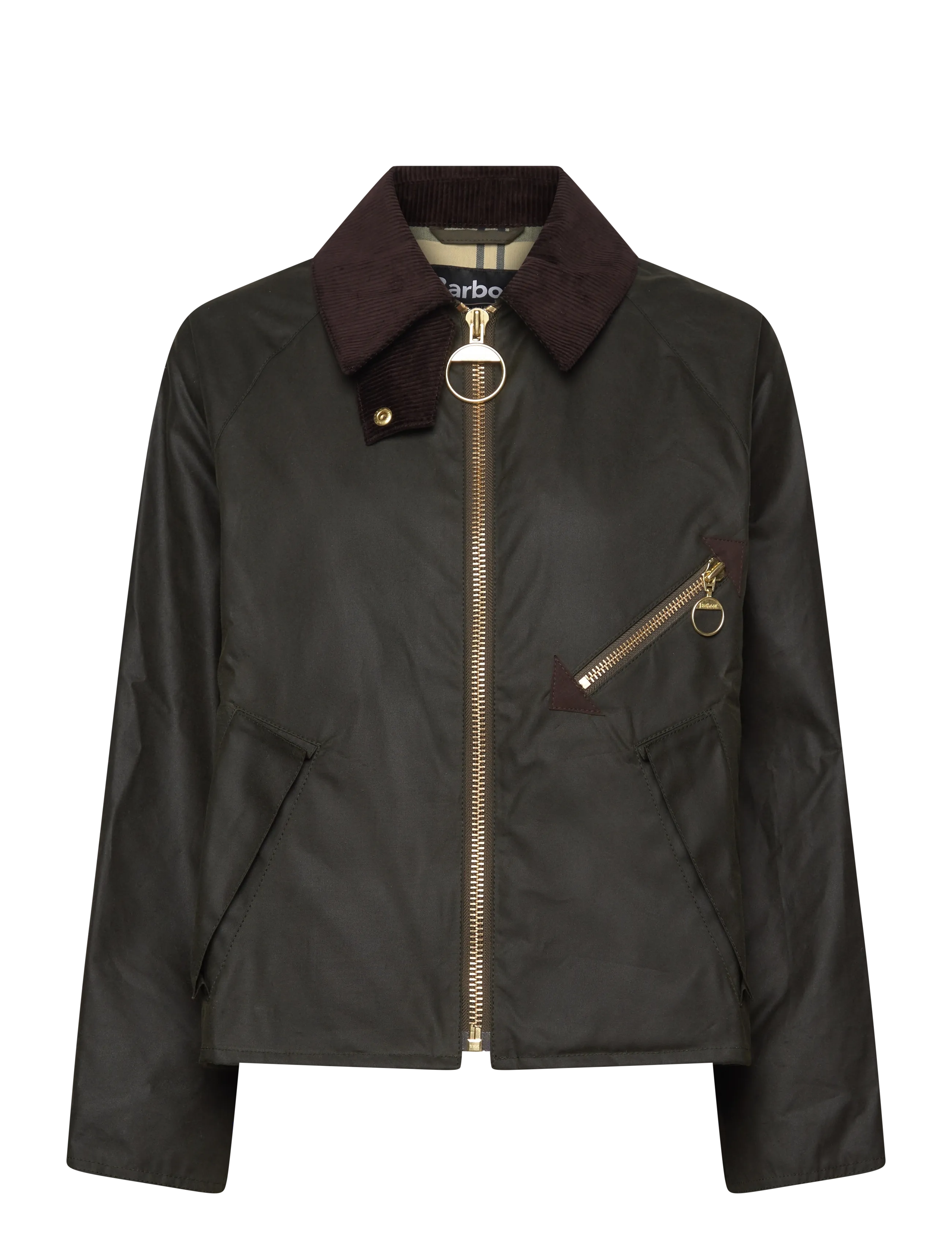 Barbour Barbour Arlene Wax Jacket, 44, Khaki green, Jakker > Utility-Jakker, Dame
