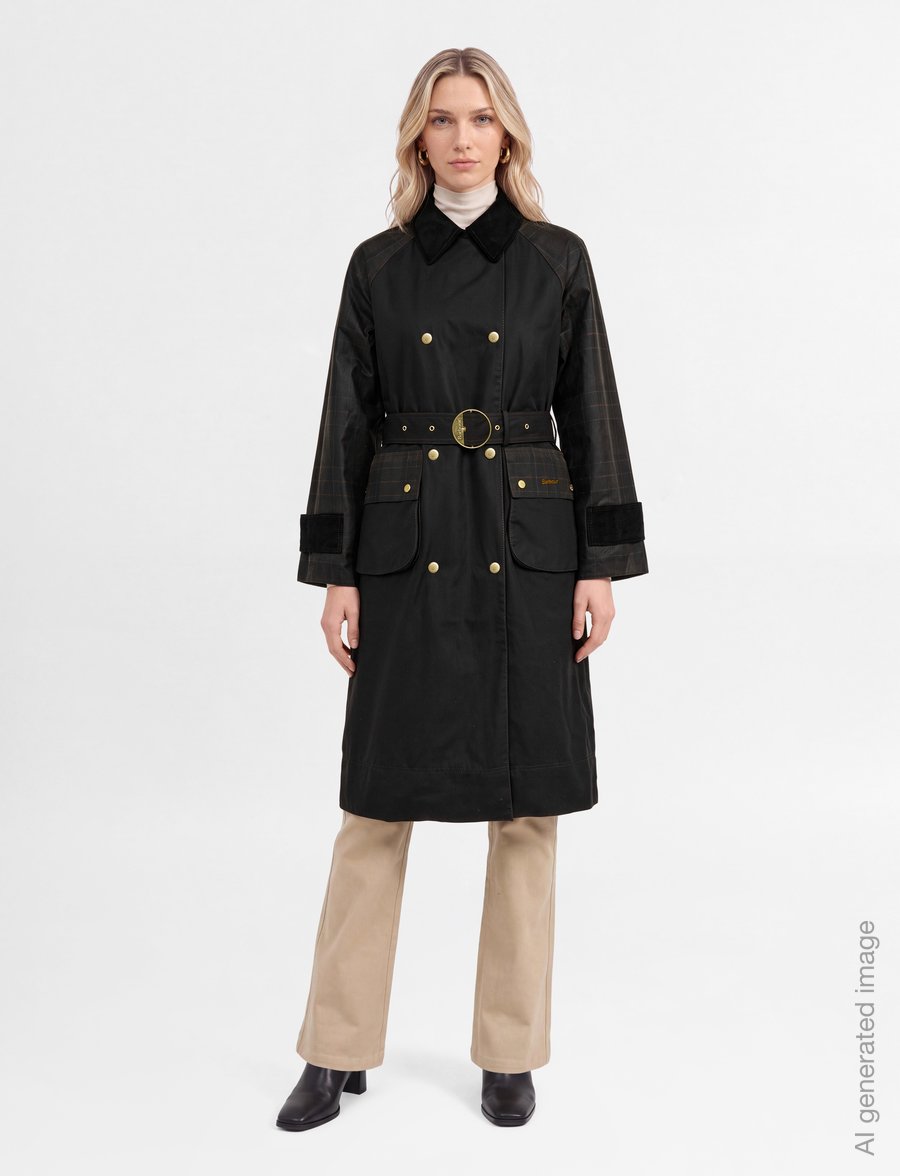 Barbour - Barbour Elva Wax Jacket - trenchcoats - rustic/muted/mixed tartan - 0