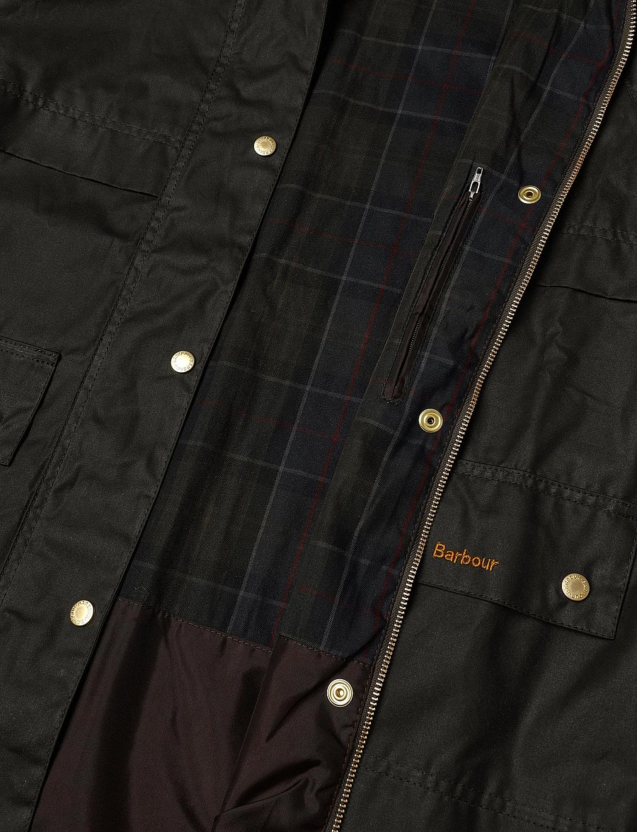 Barbour - Barbour Wrenwood Wax Jacket - utility jackets - fern/bark/shadow classic - 4