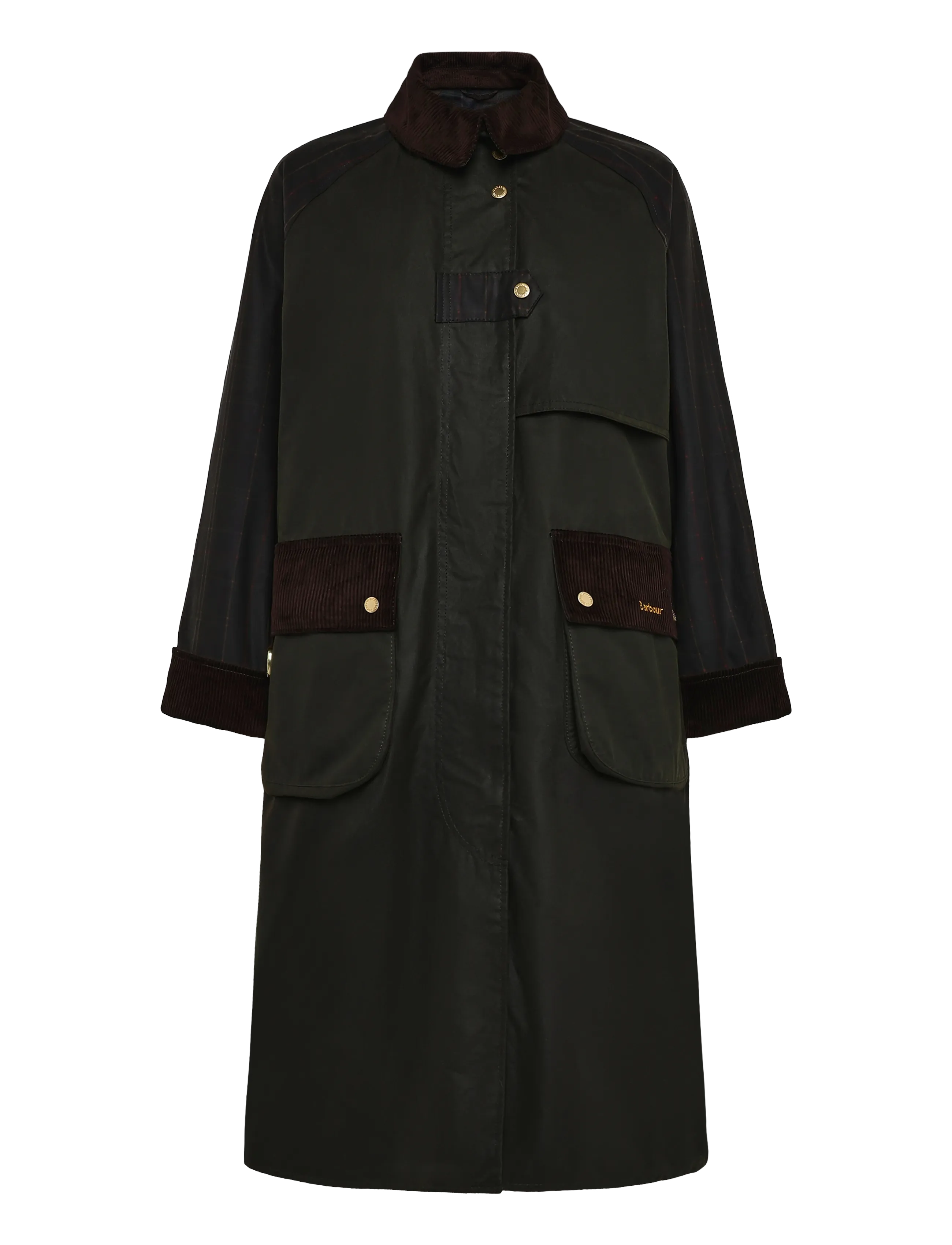 Barbour Barbour Checked Kirklees Wax Jacket - Kleidung - FERN/CLASSIC/SHADOW CLASSIC / khaki/green