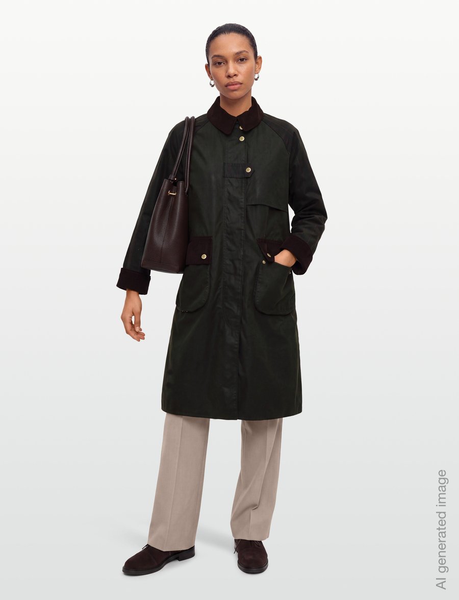Barbour - Barbour Checked Kirklees Wax Jacket - utility-jacken - fern/classic/shadow classic - 0