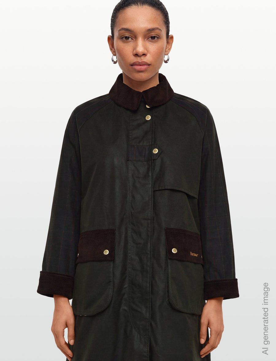 Barbour - Barbour Checked Kirklees Wax Jacket - utility-jacken - fern/classic/shadow classic - 3