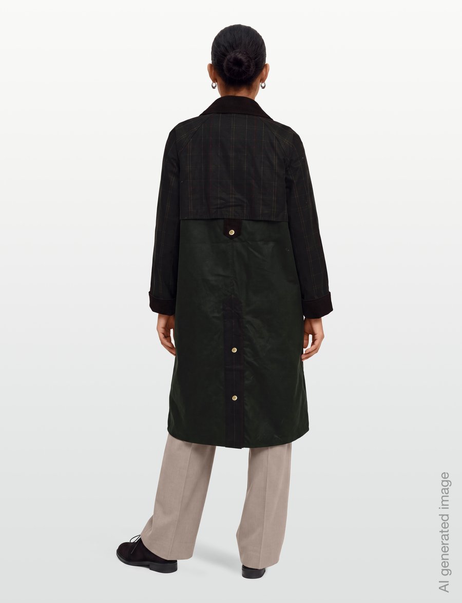 Barbour - Barbour Checked Kirklees Wax Jacket - utility-jacken - fern/classic/shadow classic - 4