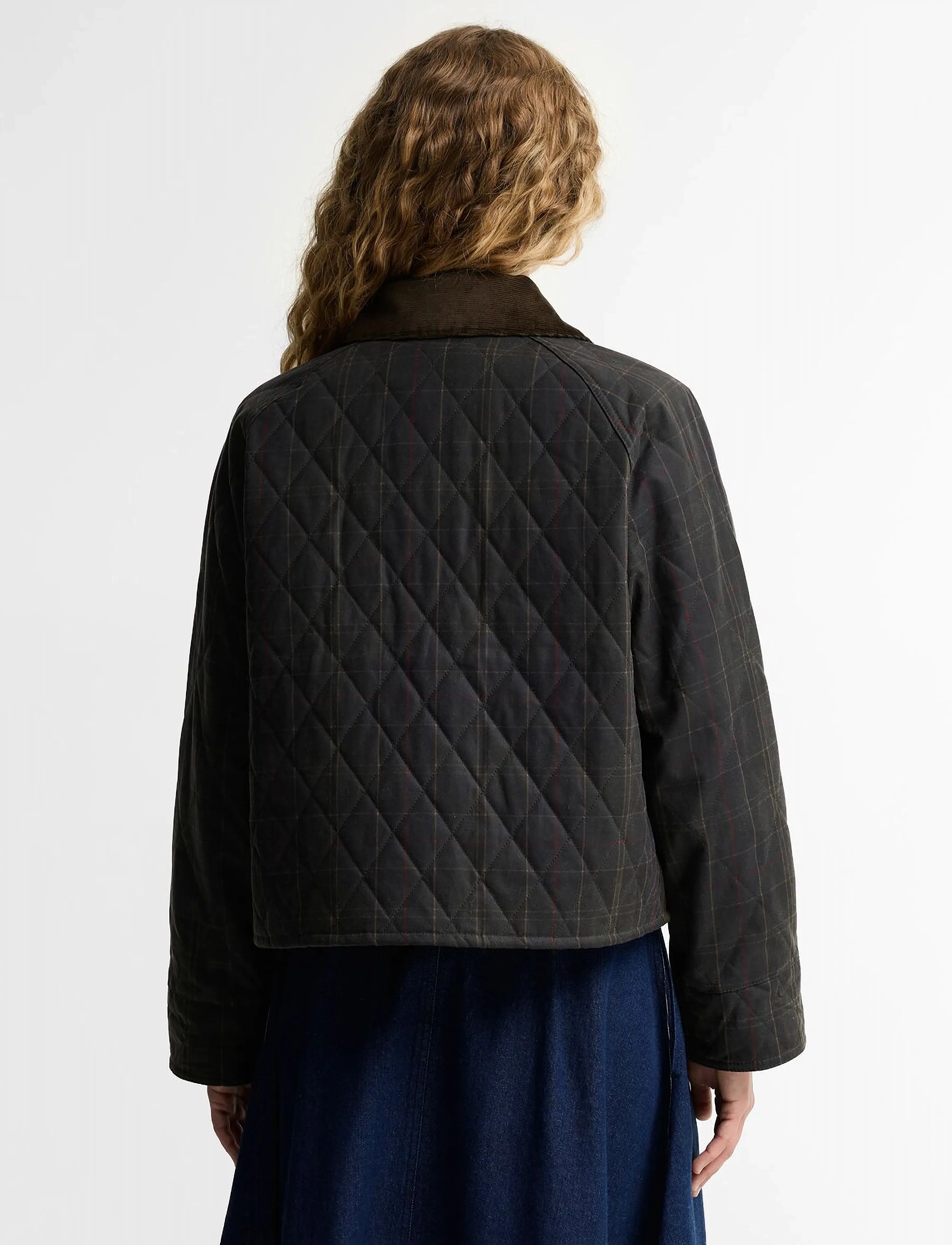 Barbour Tartan Reimagined Icons Tartan Quilted Spey Wax Jacket jackor dam – bild 3