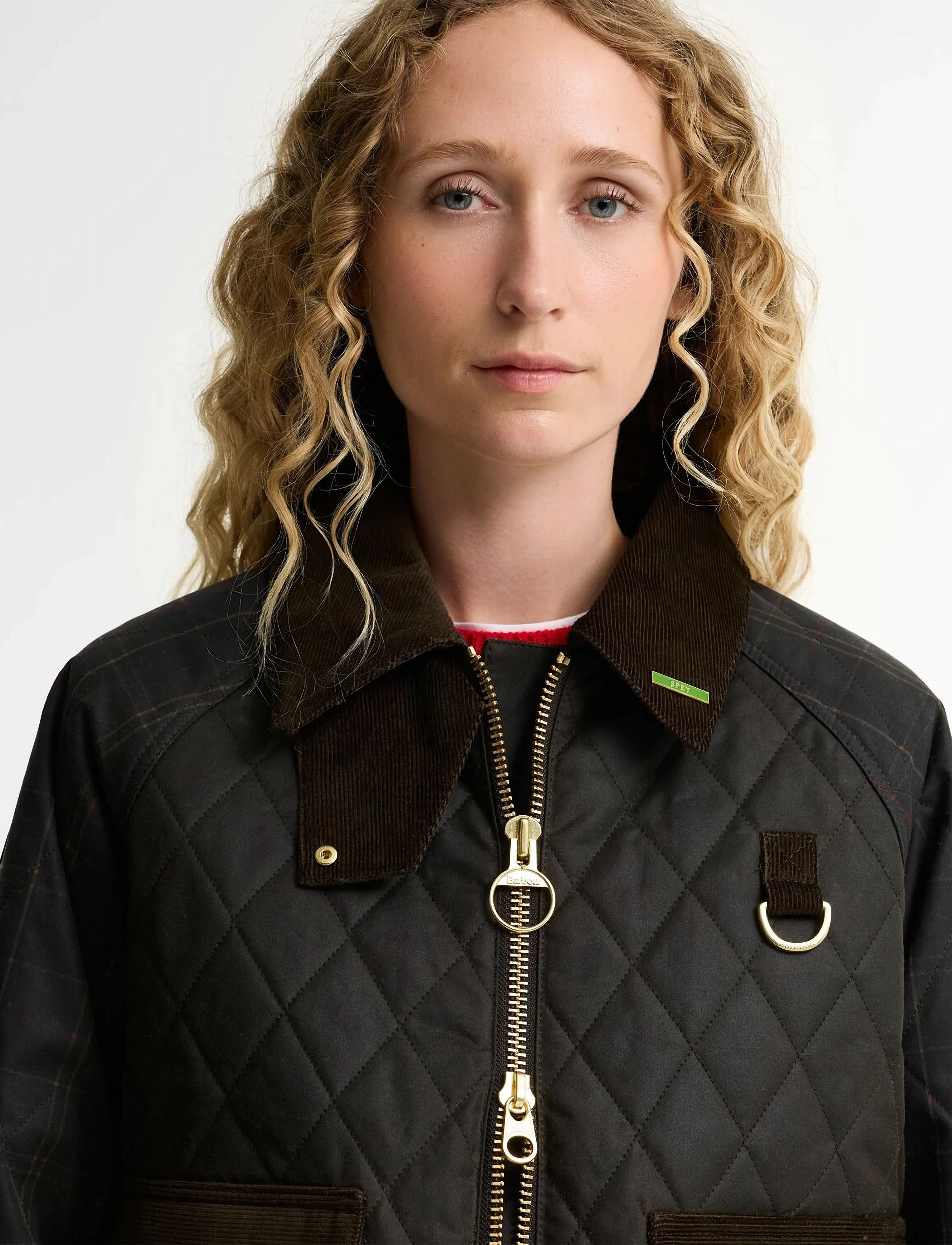 Barbour Tartan Reimagined Icons Tartan Quilted Spey Wax Jacket jackor dam – bild 5