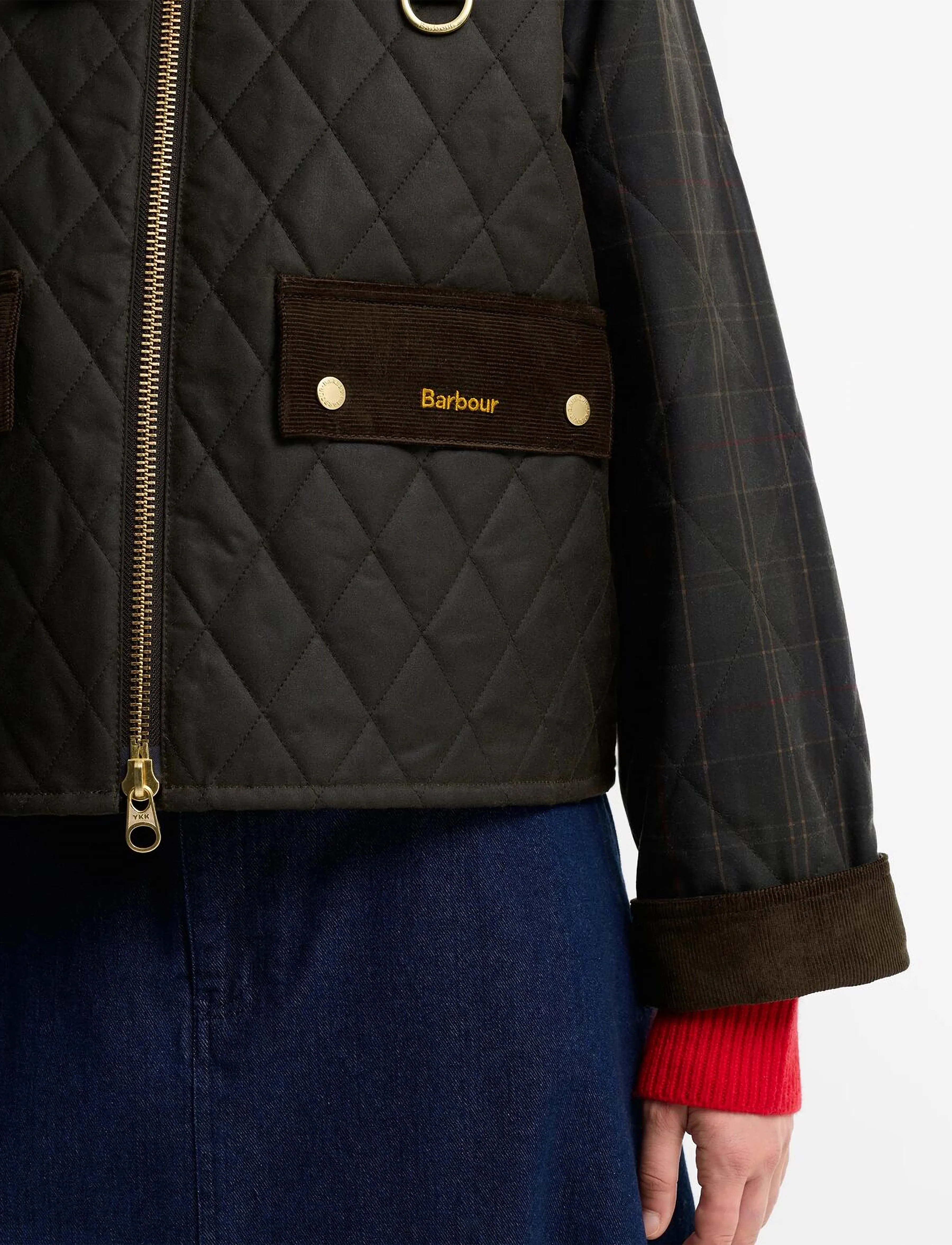 Barbour Tartan Reimagined Icons Tartan Quilted Spey Wax Jacket jackor dam – bild 6