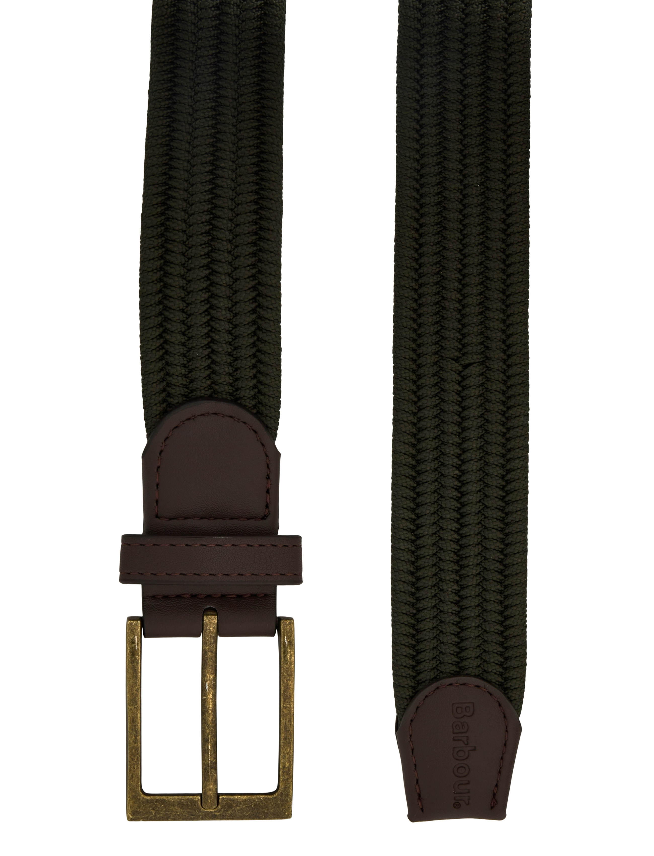 Barbour - Barbour Nevis Belt - punutud vööd - dk olive - 1