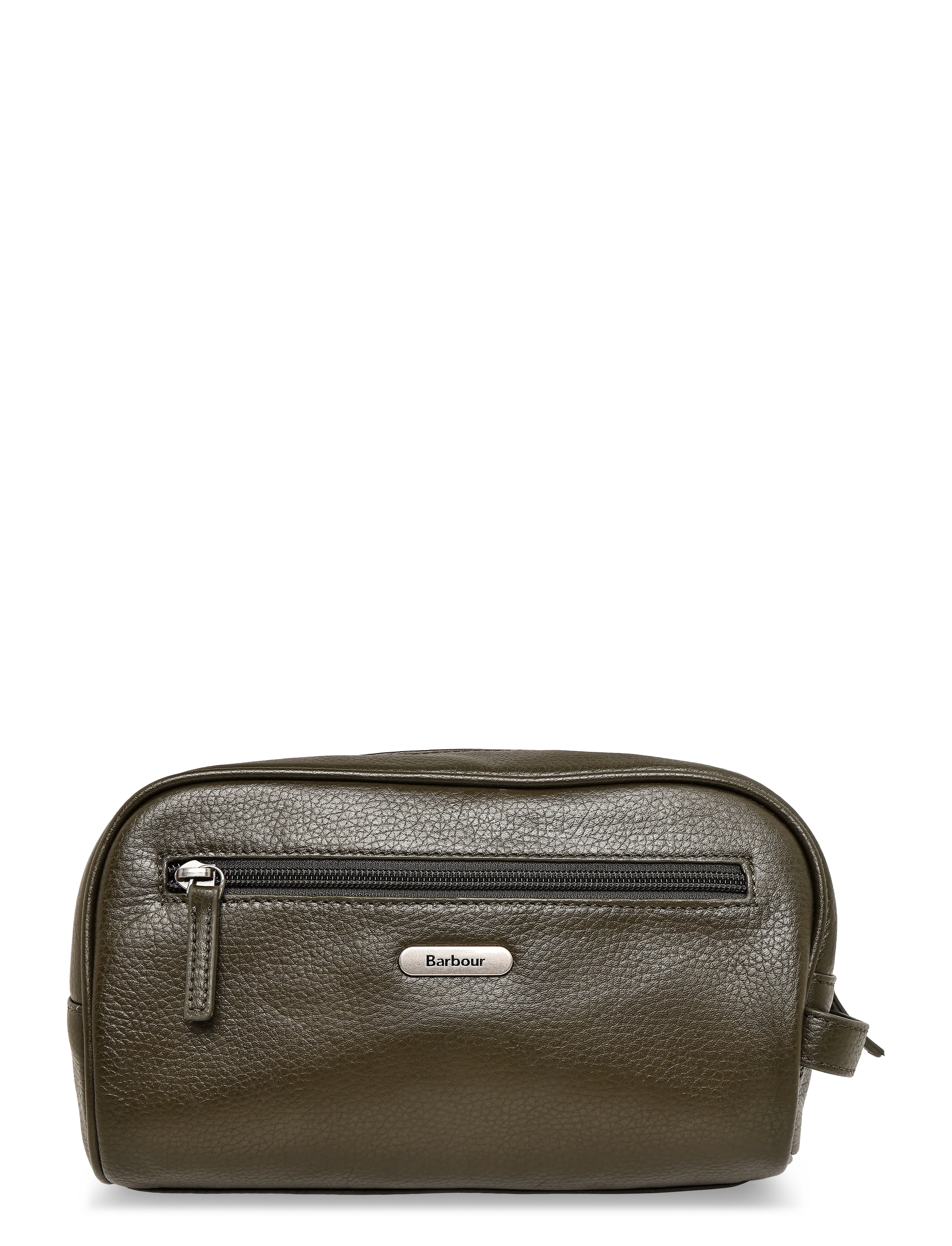 Barbour Barbour Brunton Leather Washbag - Kotid - DARK OLIVE / khaki/green