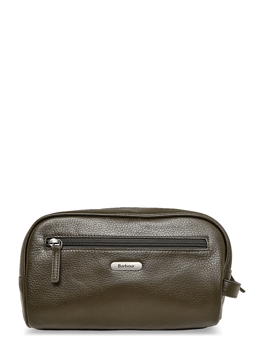 Barbour - Barbour Brunton Leather Washbag - dark olive - 0