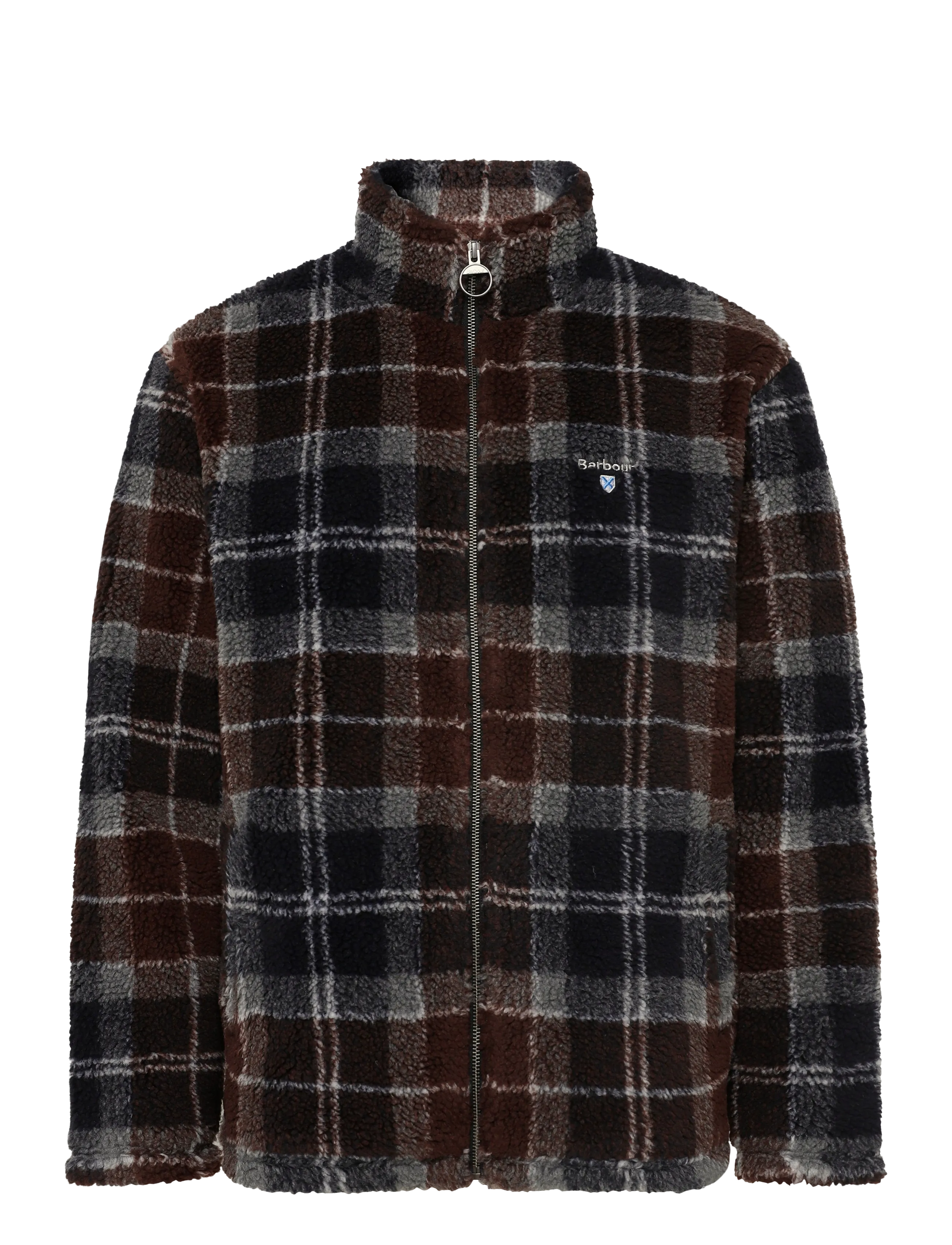 Barbour Barbour Tartan Fleece Zip Through Sweatshirt - Outerwear - MIDNIGHT OAK TARTAN / brown