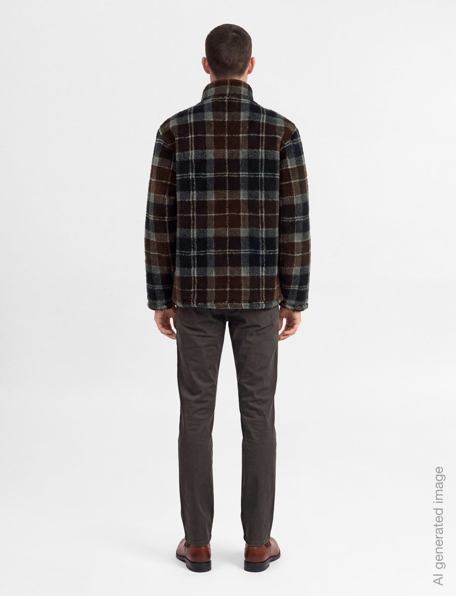 Barbour - Barbour Tartan Fleece Zip Through Sweatshirt - teddy-pusad - midnight oak tartan - 4