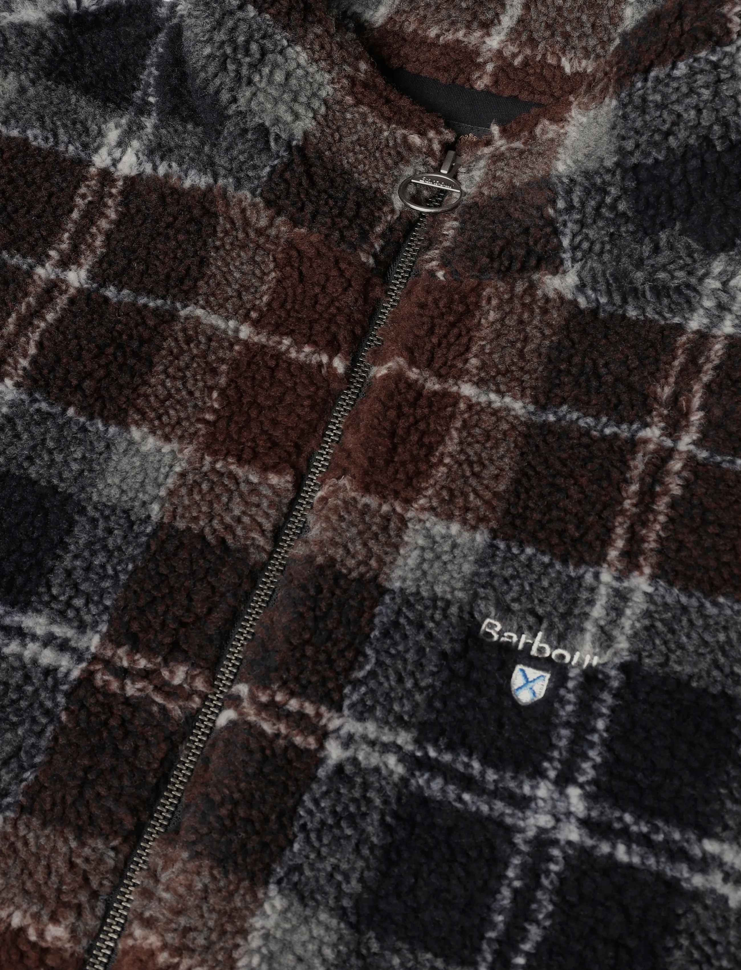 Barbour - Barbour Tartan Fleece Zip Through Sweatshirt - fall jackets - midnight oak tartan - 2