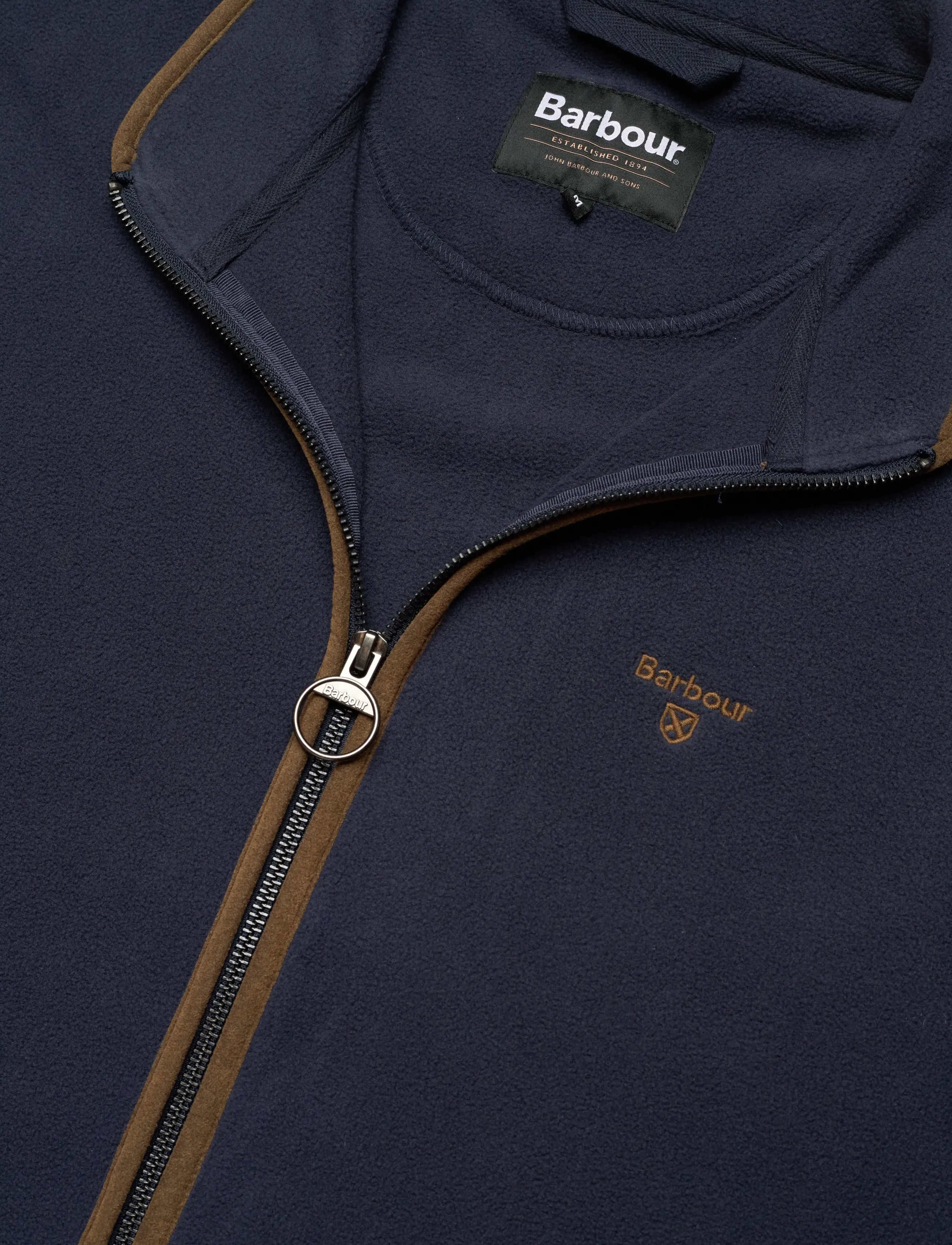 Barbour - Barbour Harwood Zip Thru Fleece - teddy sweaters - navy - 2