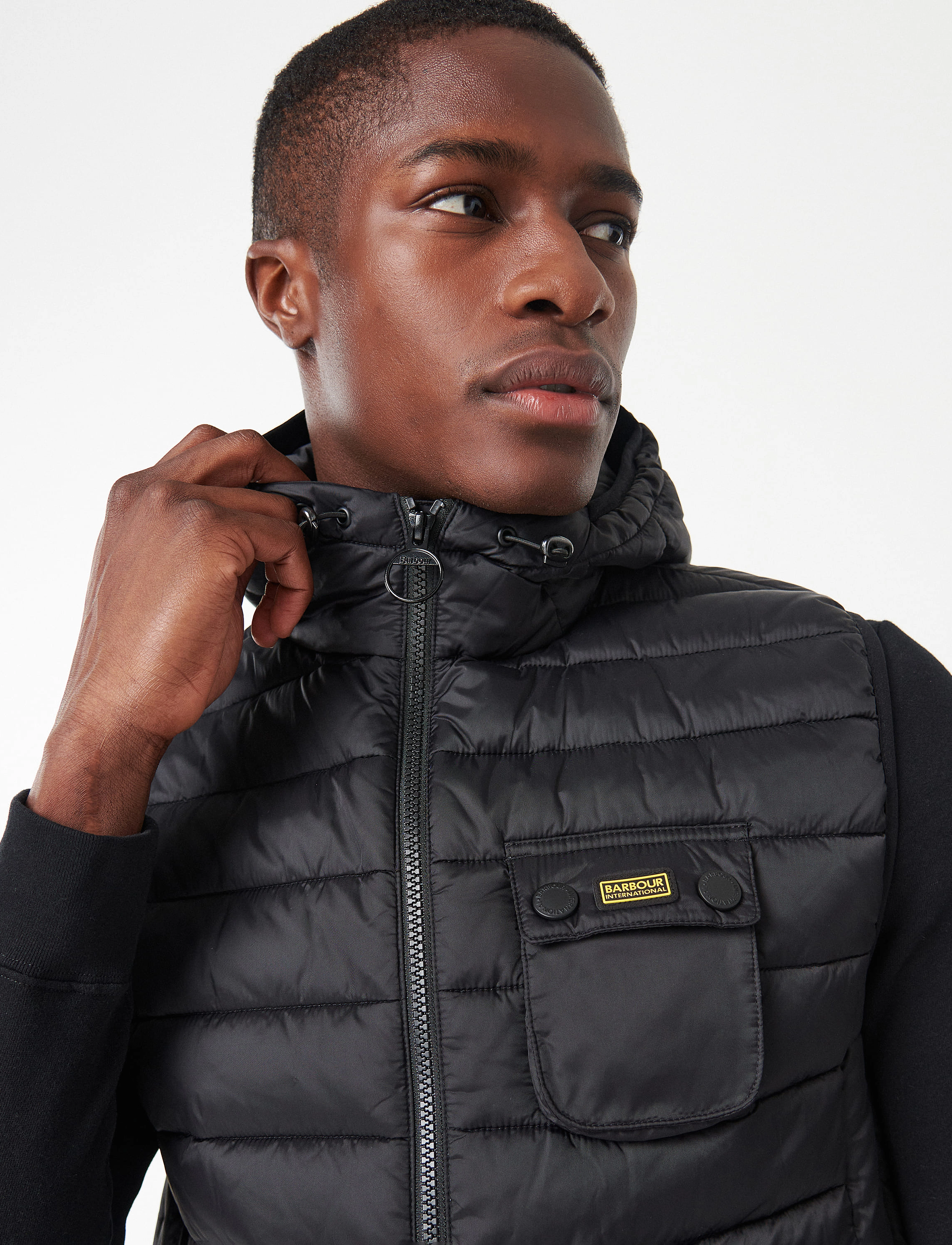 Barbour - B.Intl Ouston Hooded Gilet - black - 5