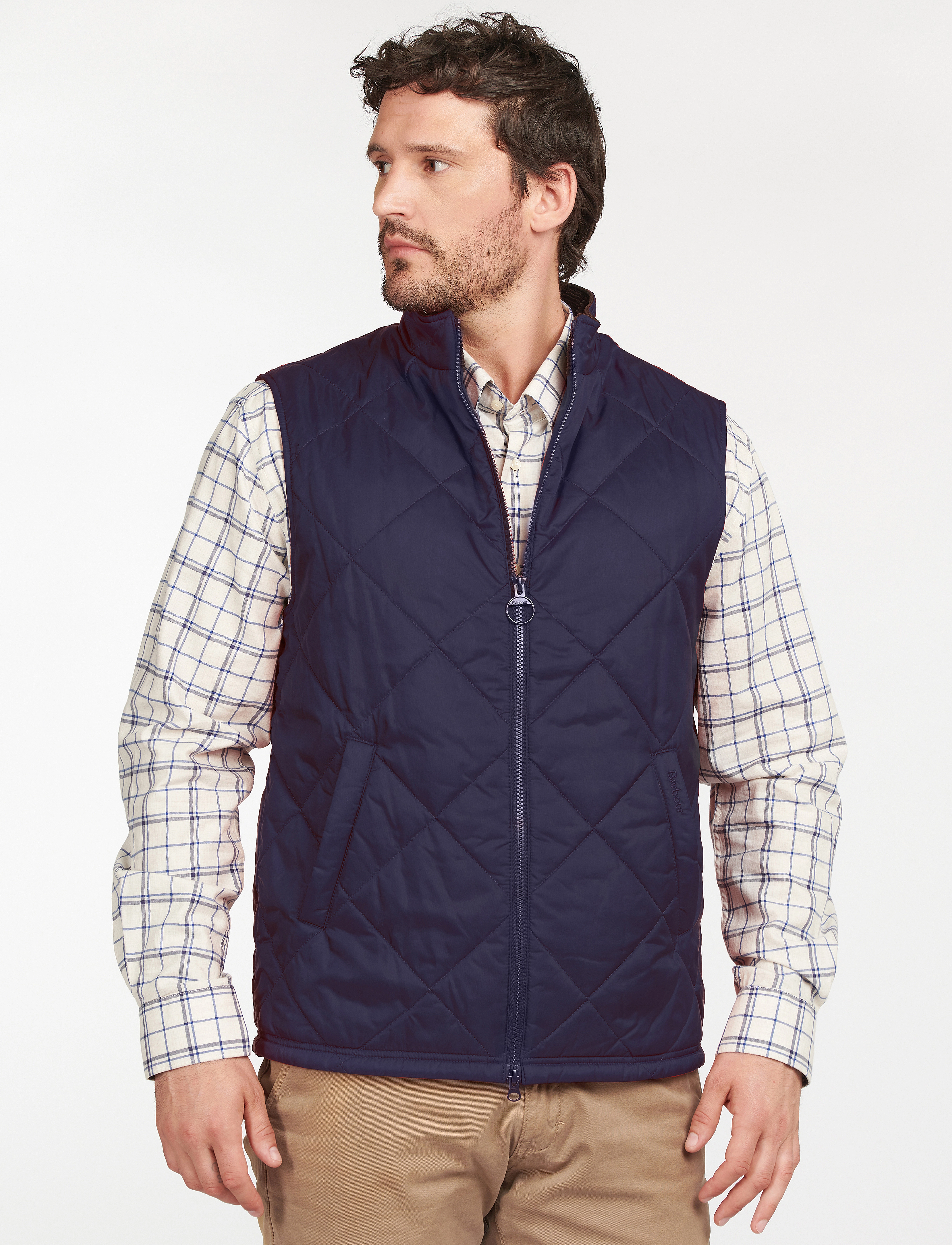 Barbour Barbour Finn Quilted Gilet, S, Navy, Overtøj > Veste, Herre