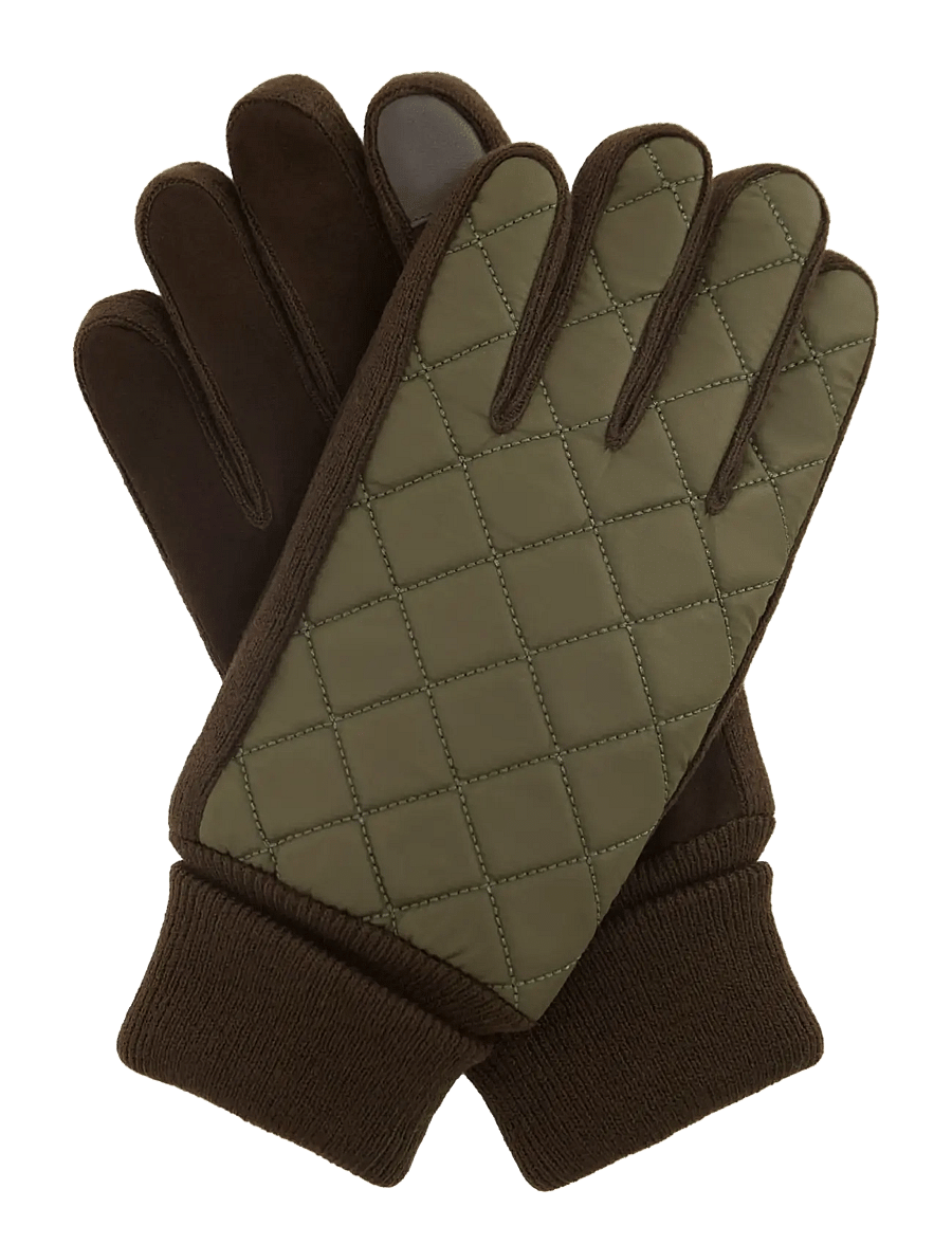 Barbour - Barbour Magnus Quilt Gloves - forest/brown - 0