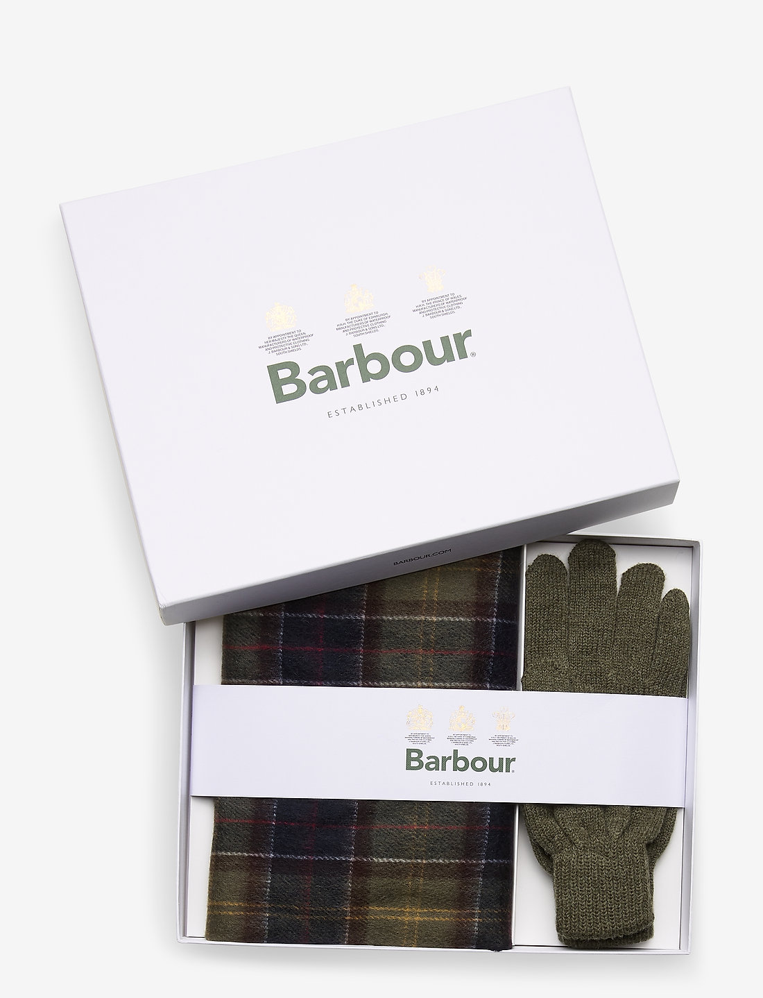 Barbour - Barbour Tartan Scarf And Glove Gift Set - halsdukar - classic/olive - 2