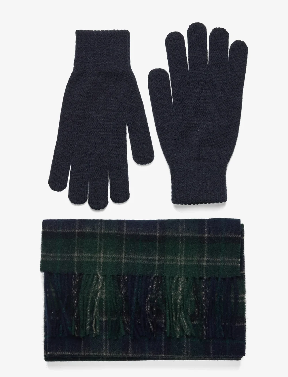 Barbour - Barbour Tartan Scarf And Glove Gift Set - vinterskjerf - navy - 0