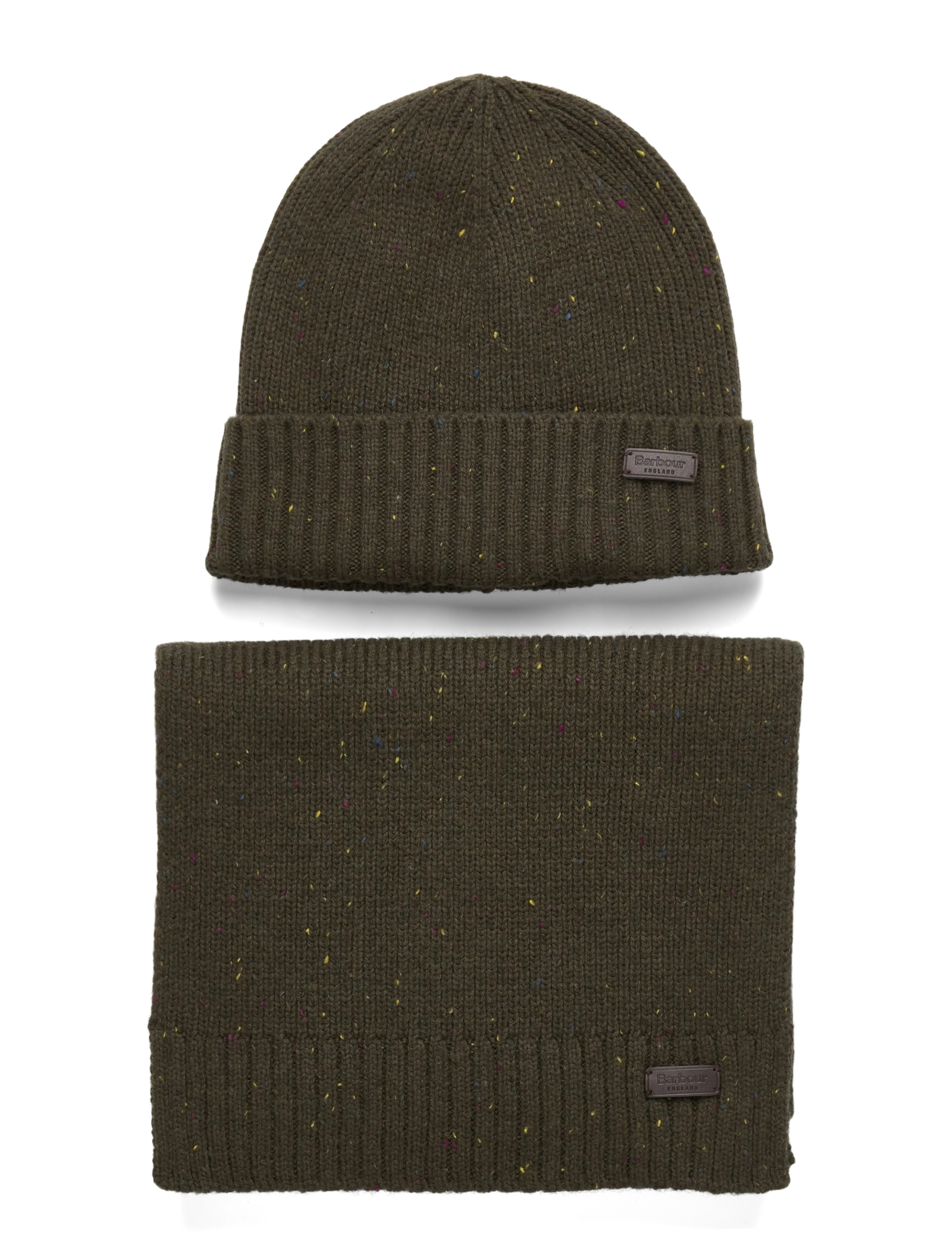 Barbour Barbour Car F Beanie/Scarf Gift Set, One Size, Khaki green, Hovedbeklædning > Huer, Herre