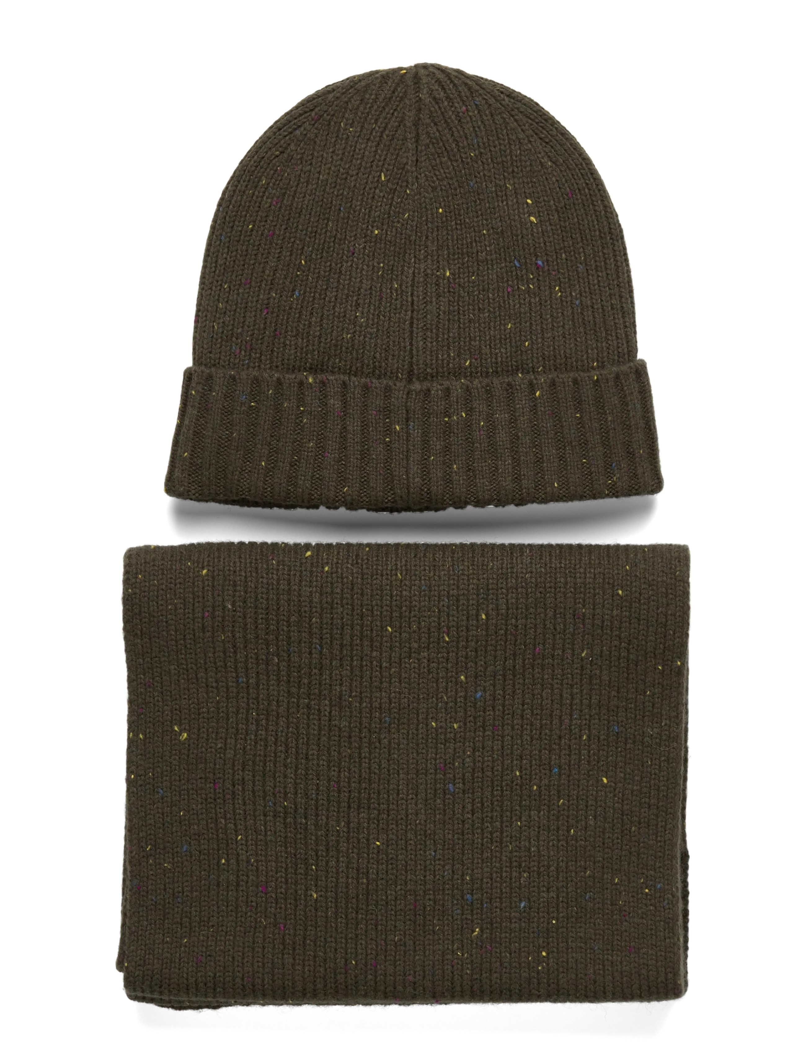 Barbour - Barbour Car f Beanie/scarf Gift Set - halstørklæder - olive - 1