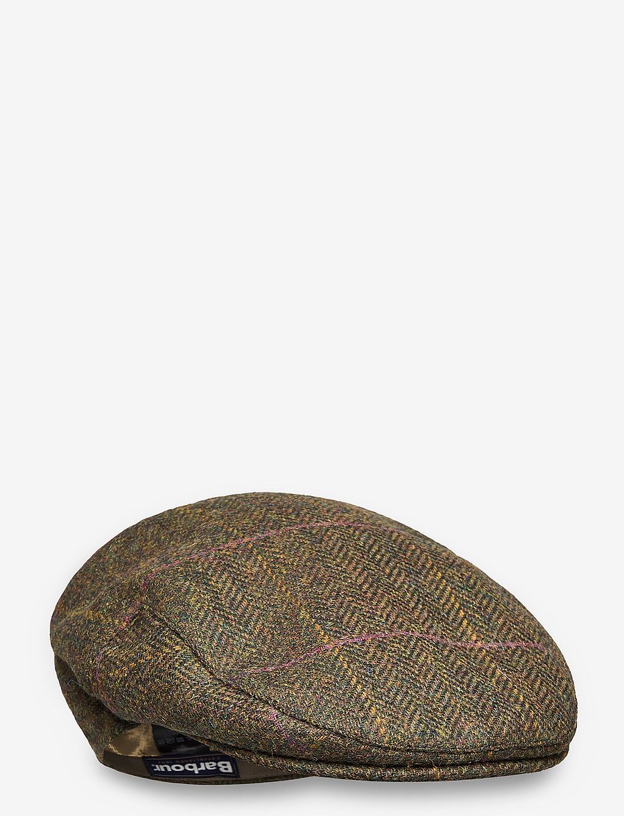 Barbour - Barbour Crieff Flat Cap - gubbkepsar - olive/purple/ye - 0