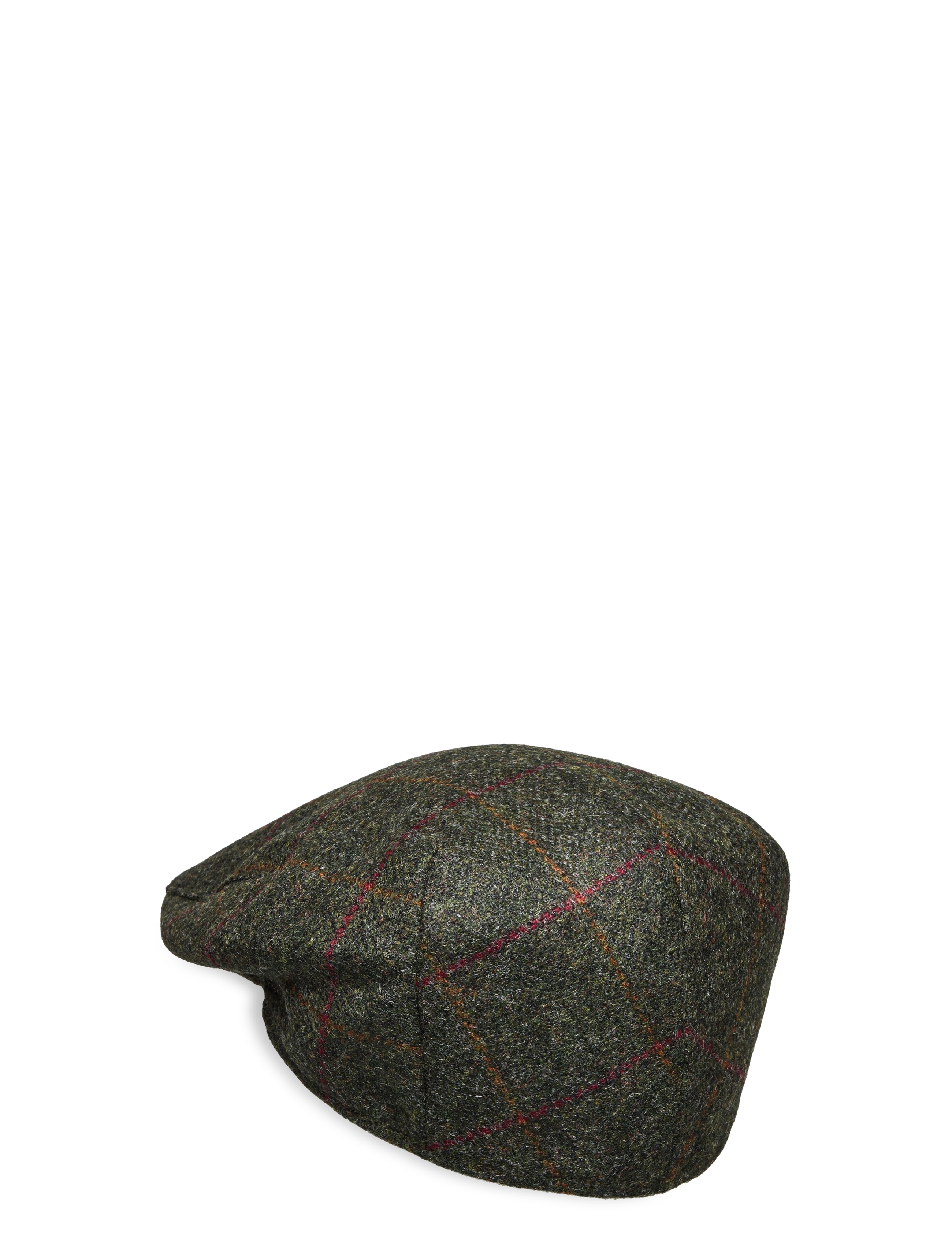 Barbour - Barbour Crieff Flat Cap - flat caps - olive/red overcheck - 1