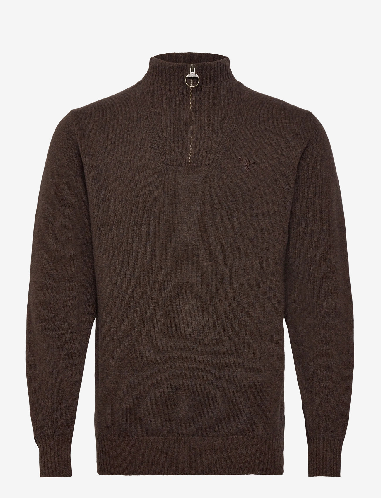 Barbour - Barbour Essential Lambswool Half Zip Knit - tõmblukk-kaelusega dressipluusid - brown - 0