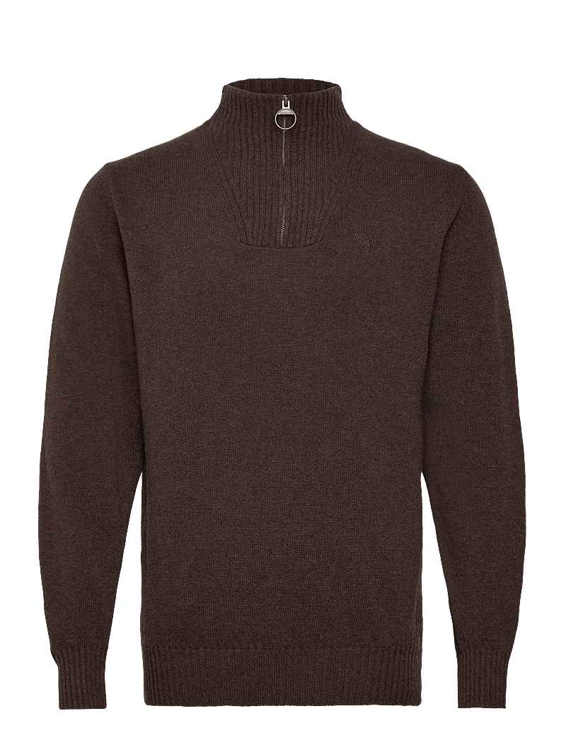 Barbour - Barbour Essential Lambswool Half Zip Knit - tõmblukk-kaelusega dressipluusid - brown - 0