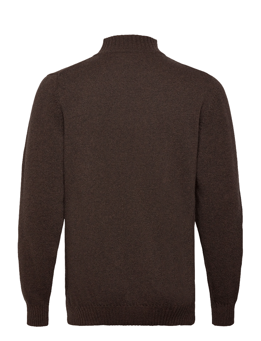 Barbour - Barbour Essential L/Wool Half Zip Knitted Jumper - half zip-tröjor - brown - 1