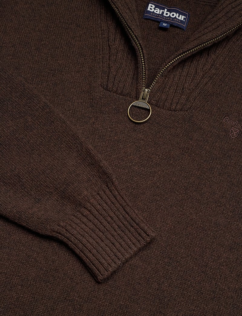 Barbour - Barbour Essential Lambswool Half Zip Knit - tõmblukk-kaelusega dressipluusid - brown - 2