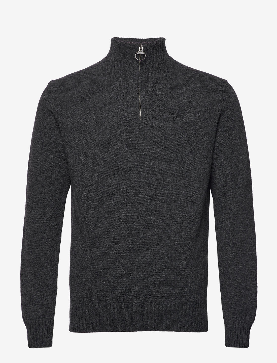 Barbour - Barbour Essential Lambswool Half Zip Knit - half zip-trøjer - charcoal - 1