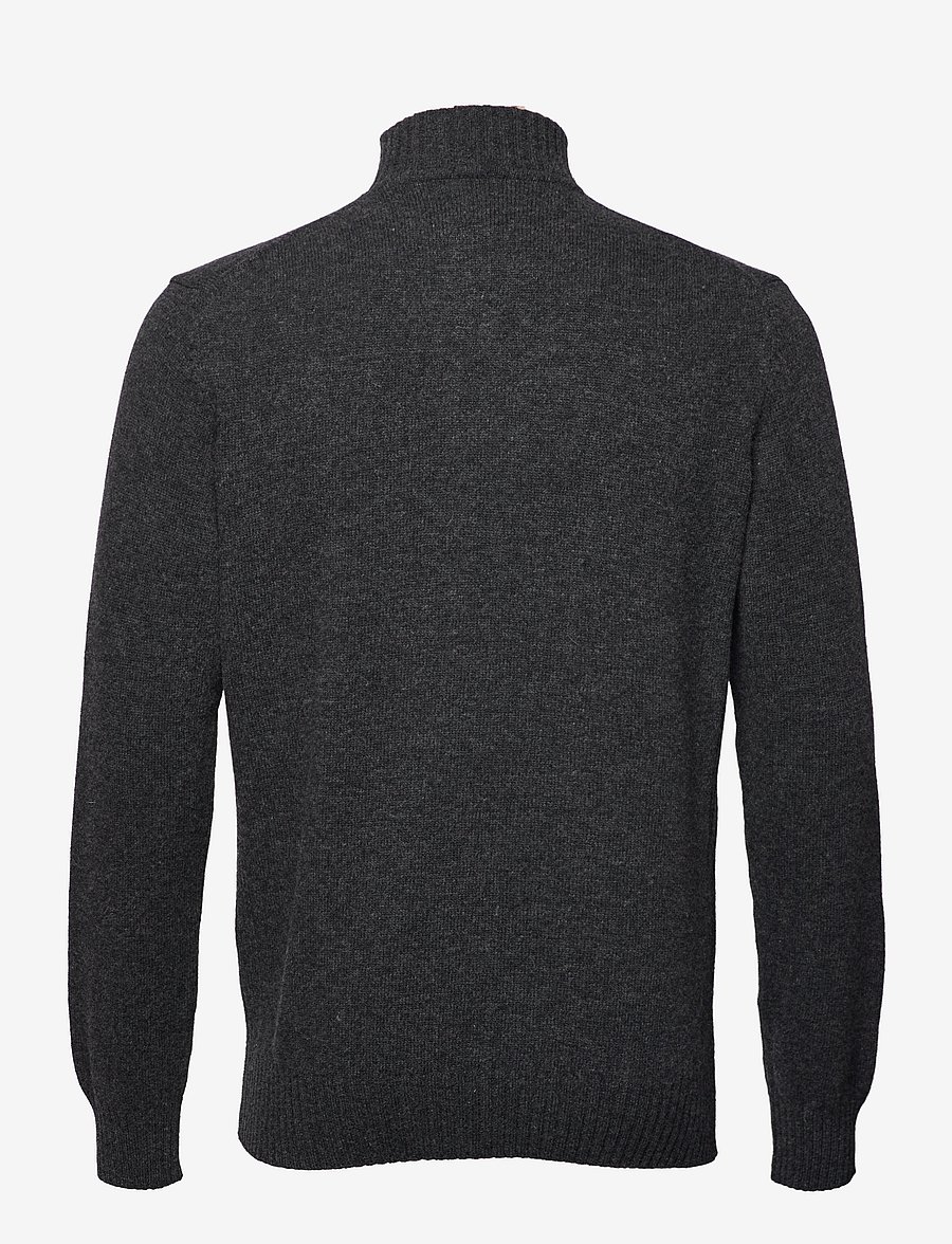 Barbour - Barbour Essential L/Wool Half Zip Knitted Jumper - half zip-tröjor - charcoal - 2