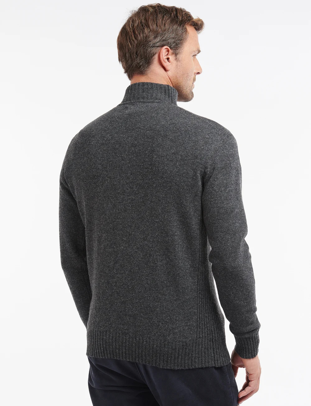 Barbour - Barbour Essential Lambswool Half Zip Knit - half zip-trøjer - charcoal - 3