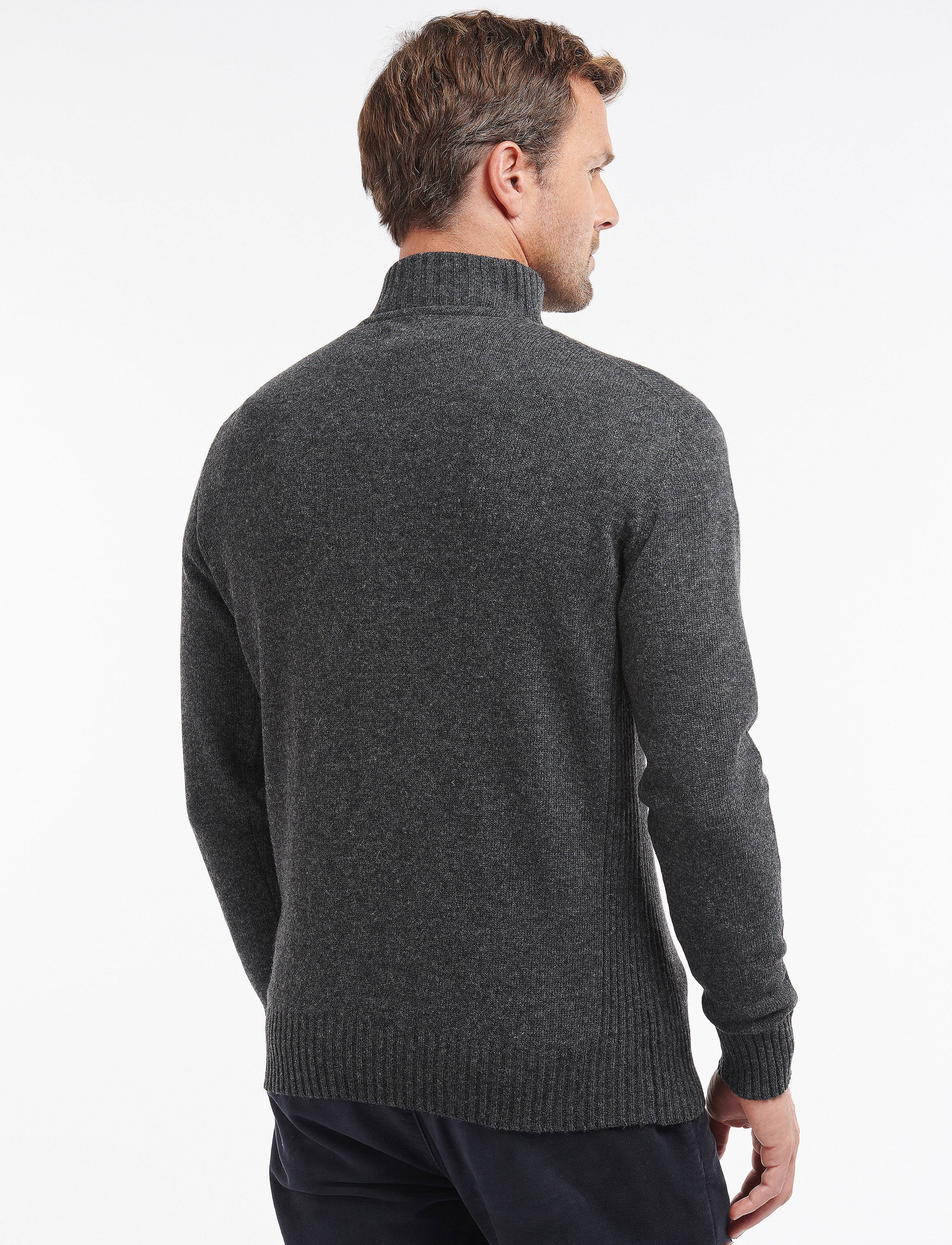 Barbour - Barbour Essential Lambswool Half Zip - half zip jumpers - charcoal - 3