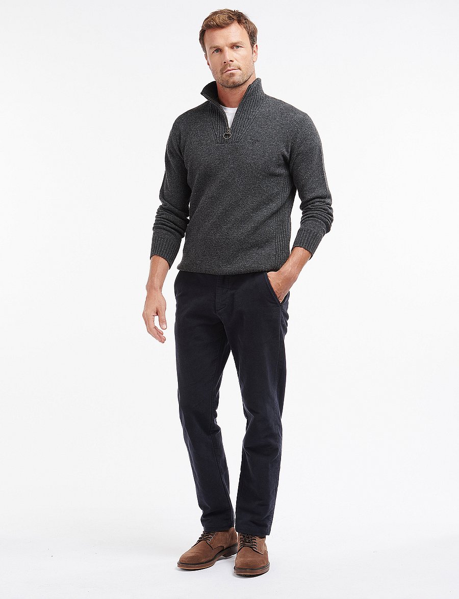 Barbour - Barbour Essential L/Wool Half Zip Knitted Jumper - half zip-tröjor - charcoal - 4