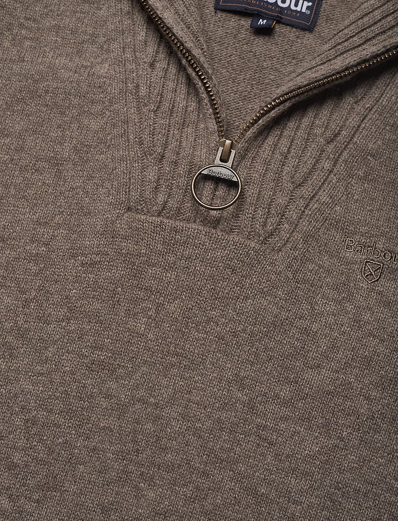 Barbour - Barbour Essential Lambswool Half Zip Knit - half zip-trøjer - dk stone - 2