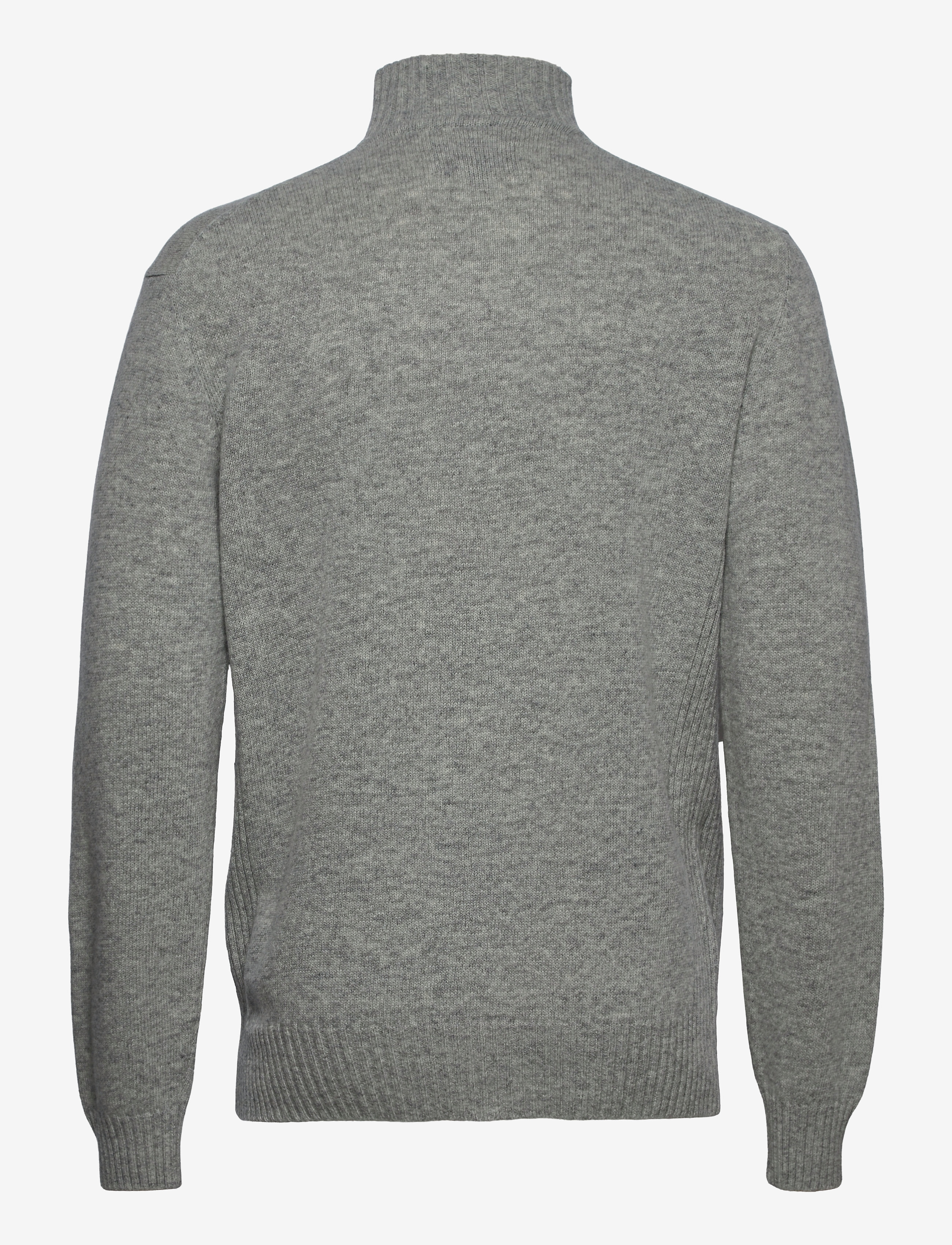 Barbour - Barbour Essential L/Wool Half Zip Knitted Jumper - tõmblukk-kaelusega džemprid - light grey marl - 1