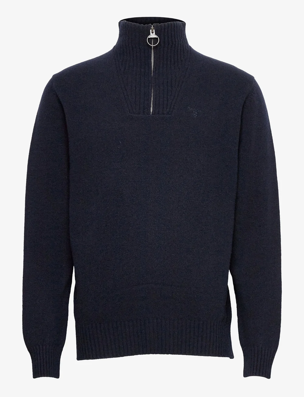 Barbour - Barbour Essential Lambswool Half Zip Knit - half zip-trøjer - navy/ecru beaco - 1