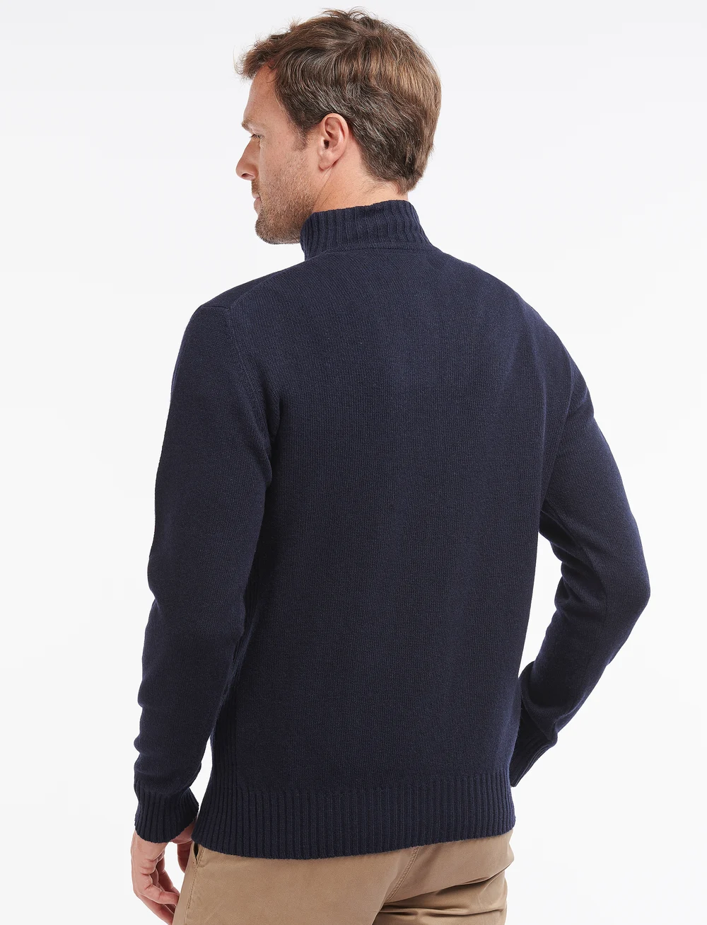 Barbour - Barbour Essential Lambswool Half Zip Knit - half zip-trøjer - navy/ecru beaco - 3