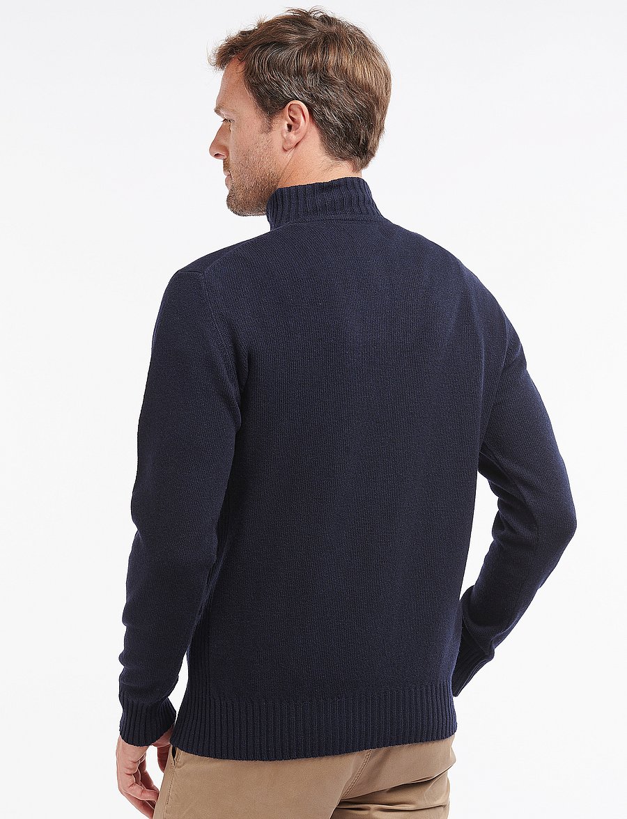 Barbour - Barbour Essential L/Wool Half Zip Knitted Jumper - half zip-tröjor - navy/ecru beaco - 3