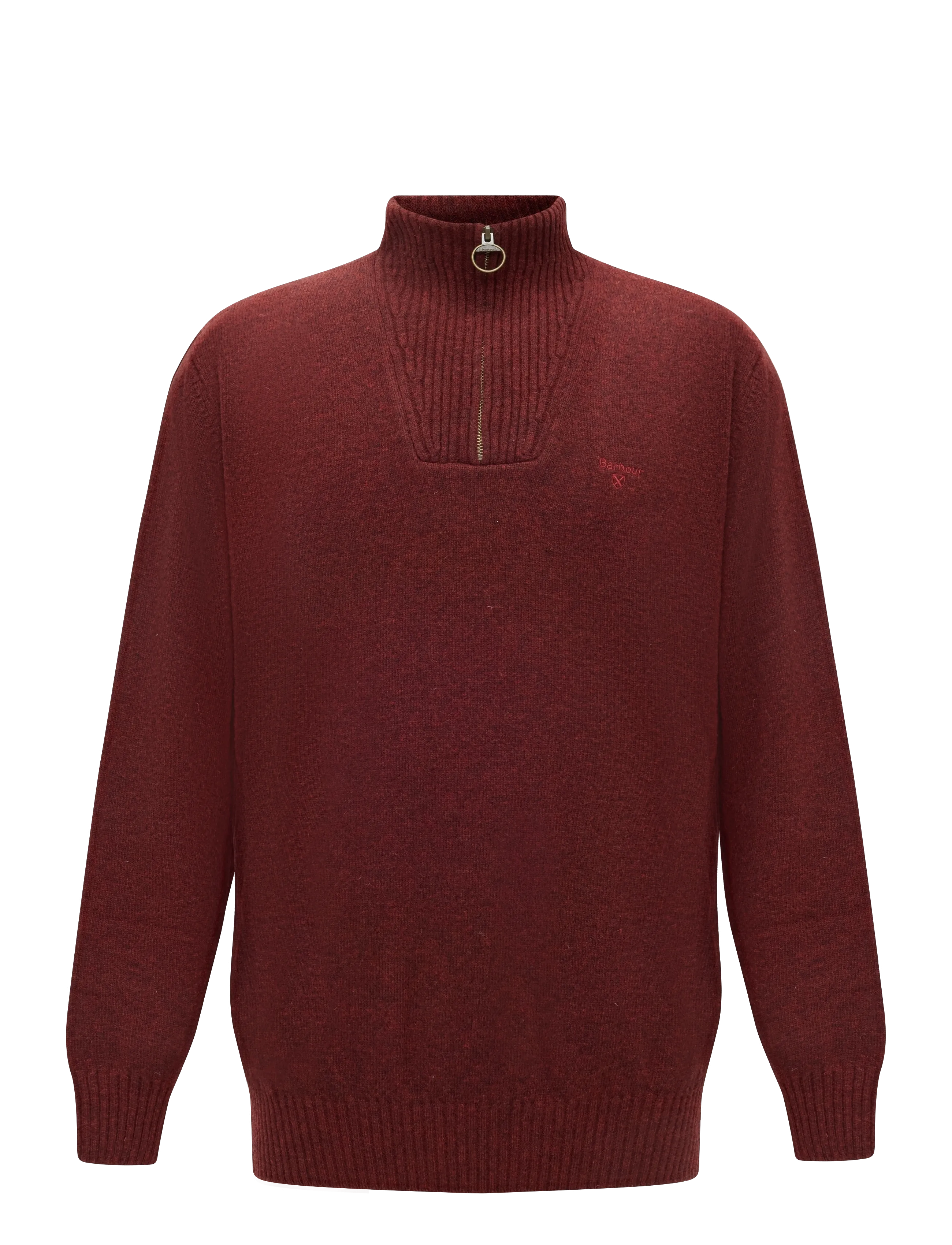 Barbour Barbour Essential L/Wool Half Zip Knitted Jumper - Strickmode - RUSSET / burgundy