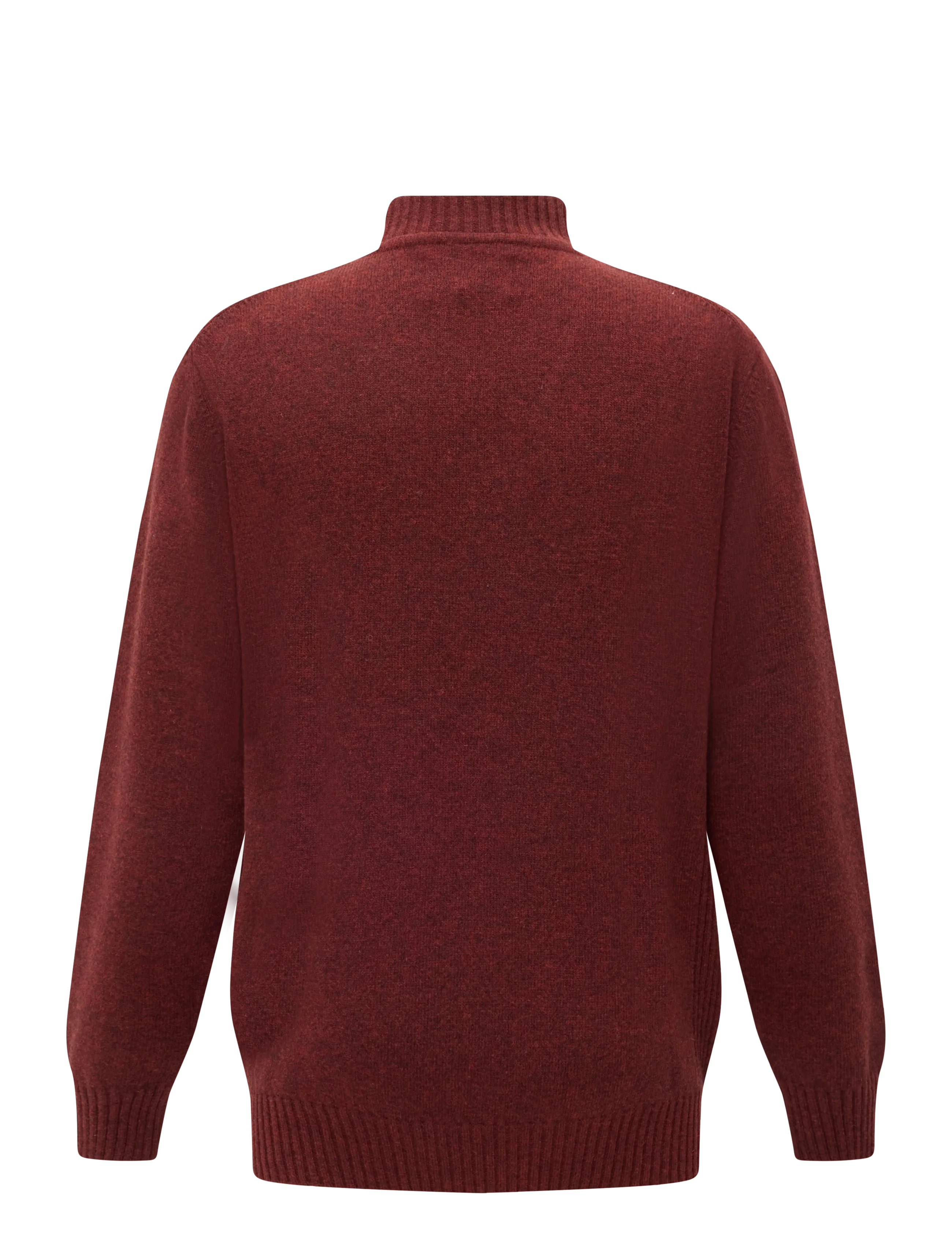 Barbour - Barbour Essential L/Wool Half Zip Knitted Jumper - pullover mit halbem reißverschluss - russet - 1