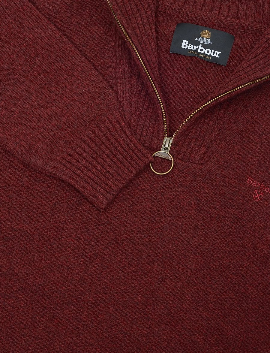 Barbour - Barbour Essential L/Wool Half Zip Knitted Jumper - pullover mit halbem reißverschluss - russet - 2